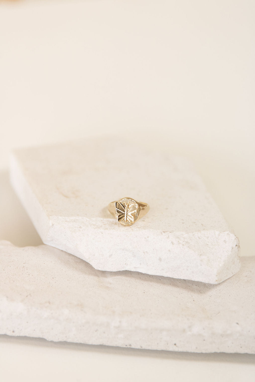 gold butterfly ring