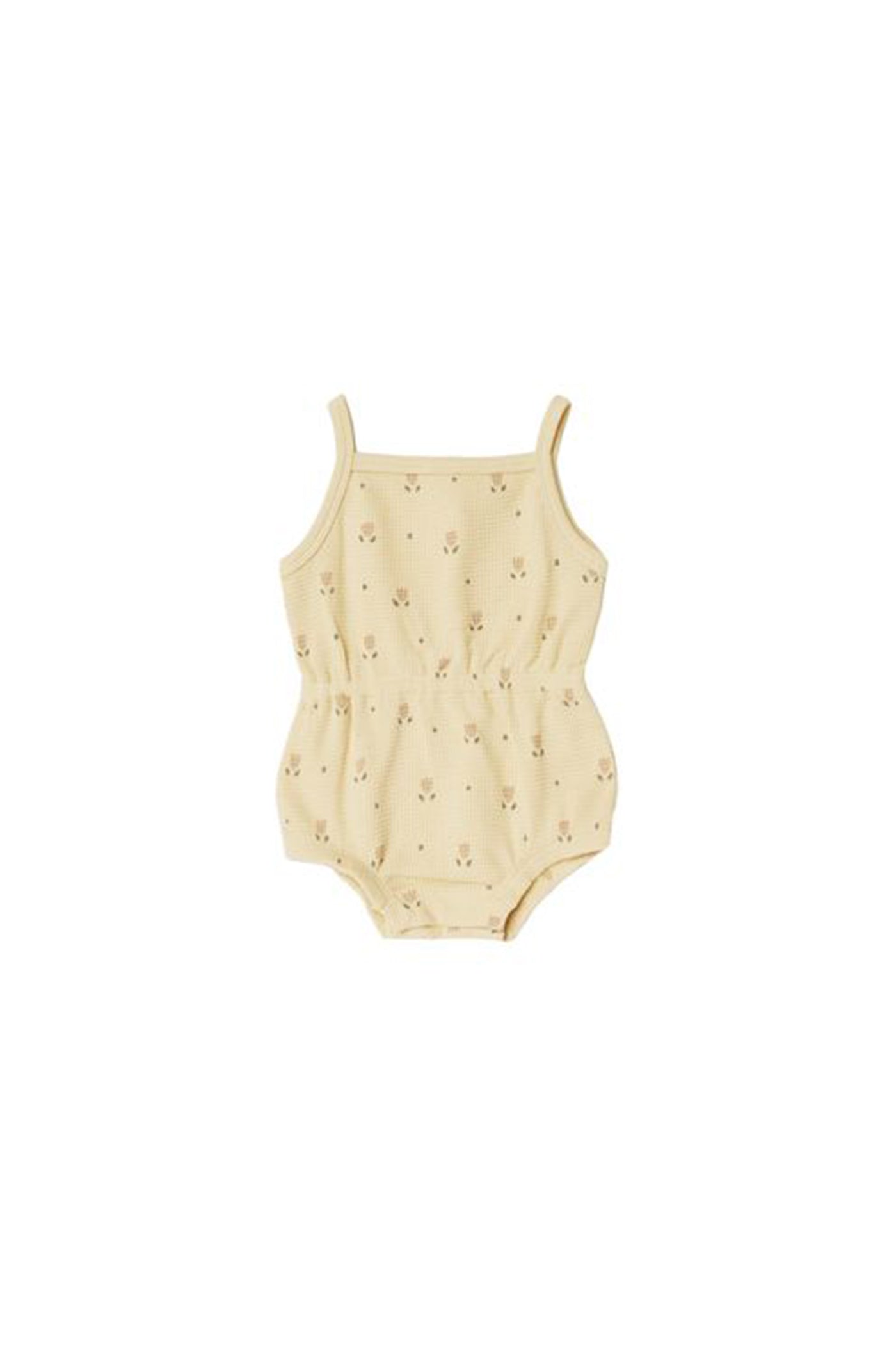 Waffle Cinch Kids Romper by Quincy Mae