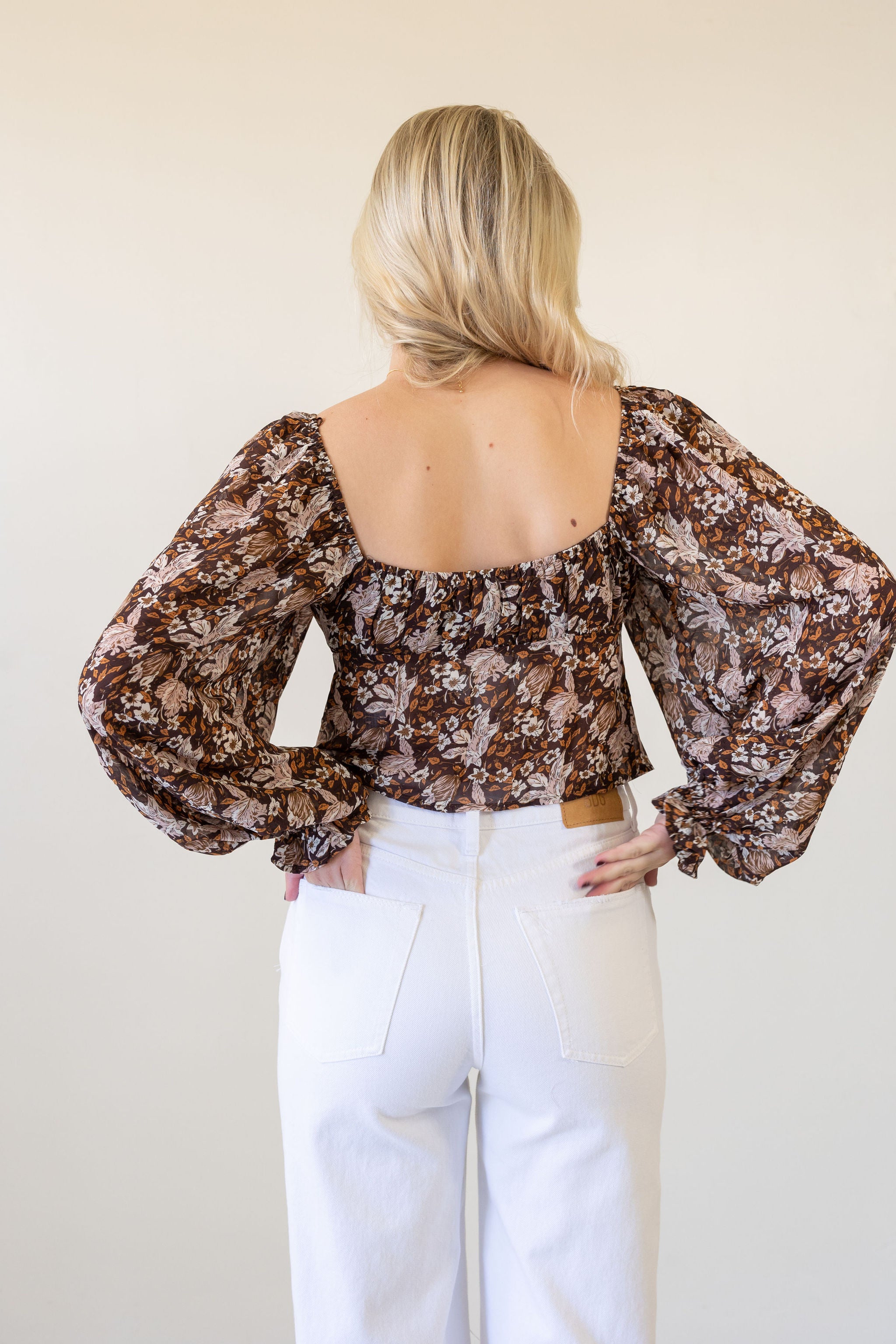 Wishing For Long Sleeve Split Front Top