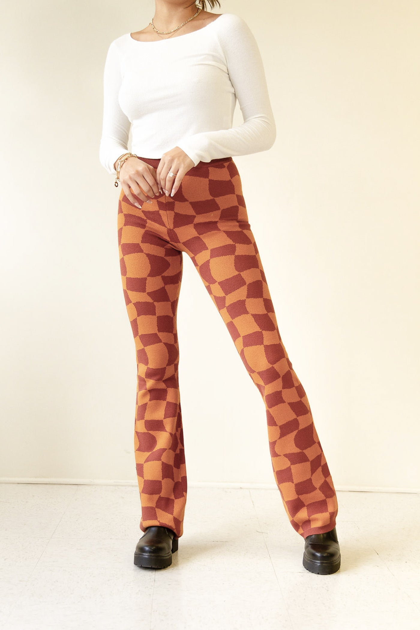 Must Be Checkered Knit Pants