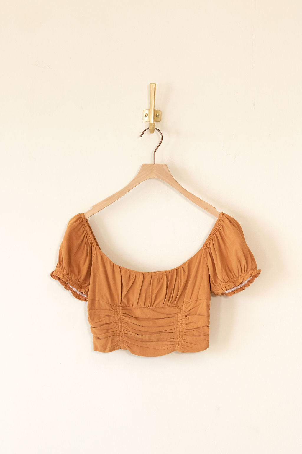 Anybody Else Short Puff Sleeve Crop Top