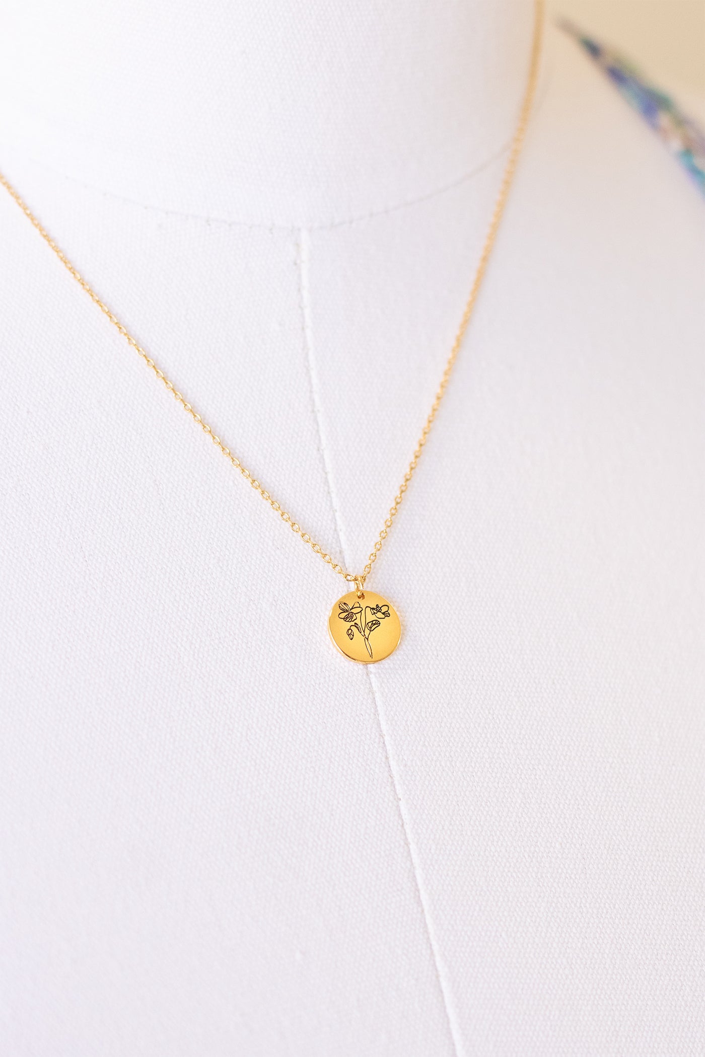 Iris Dainty Gold Birthday Flower Medallion