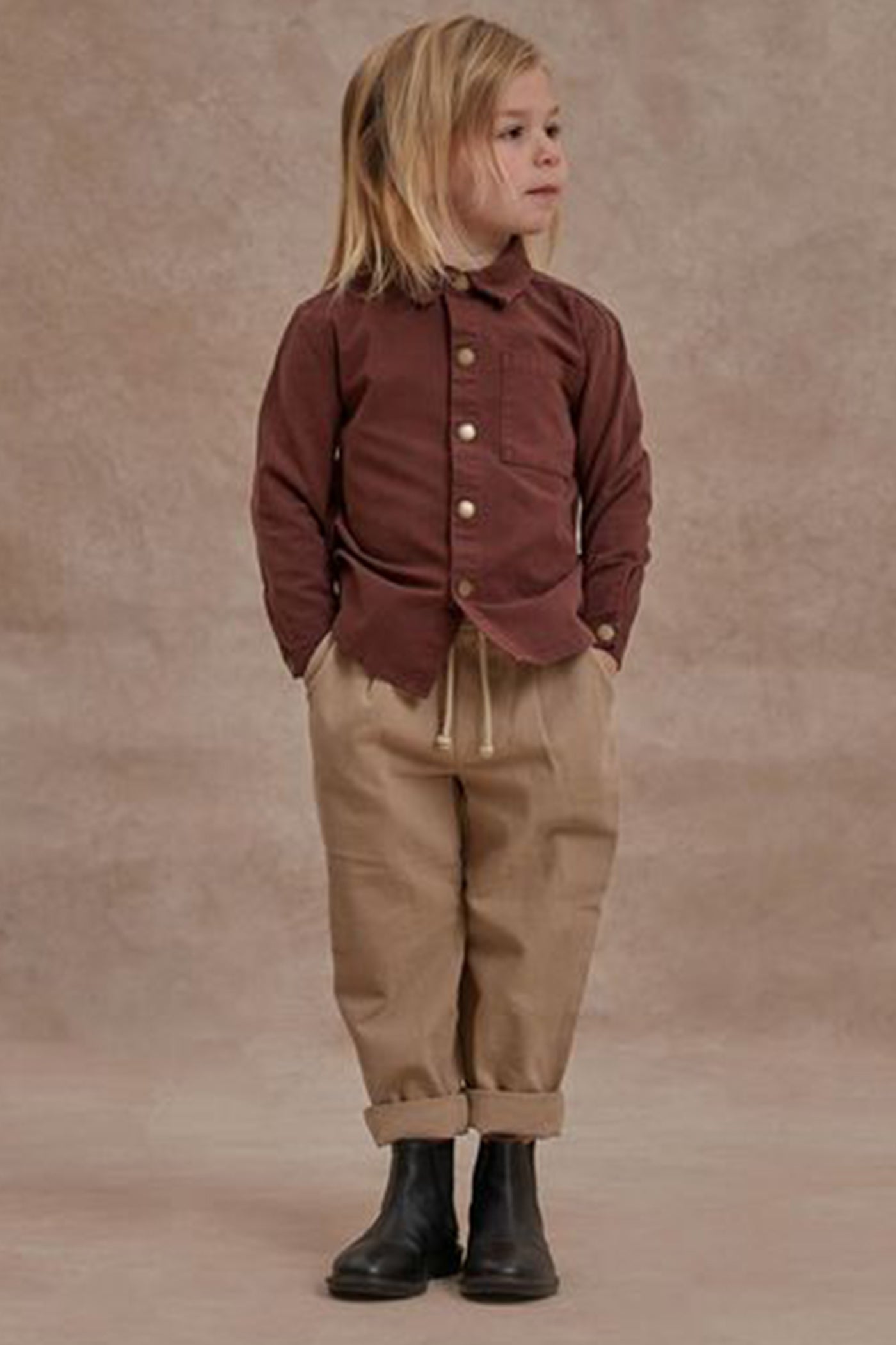 Long Sleeve Collared Kids Shirt by Rylee & Cru