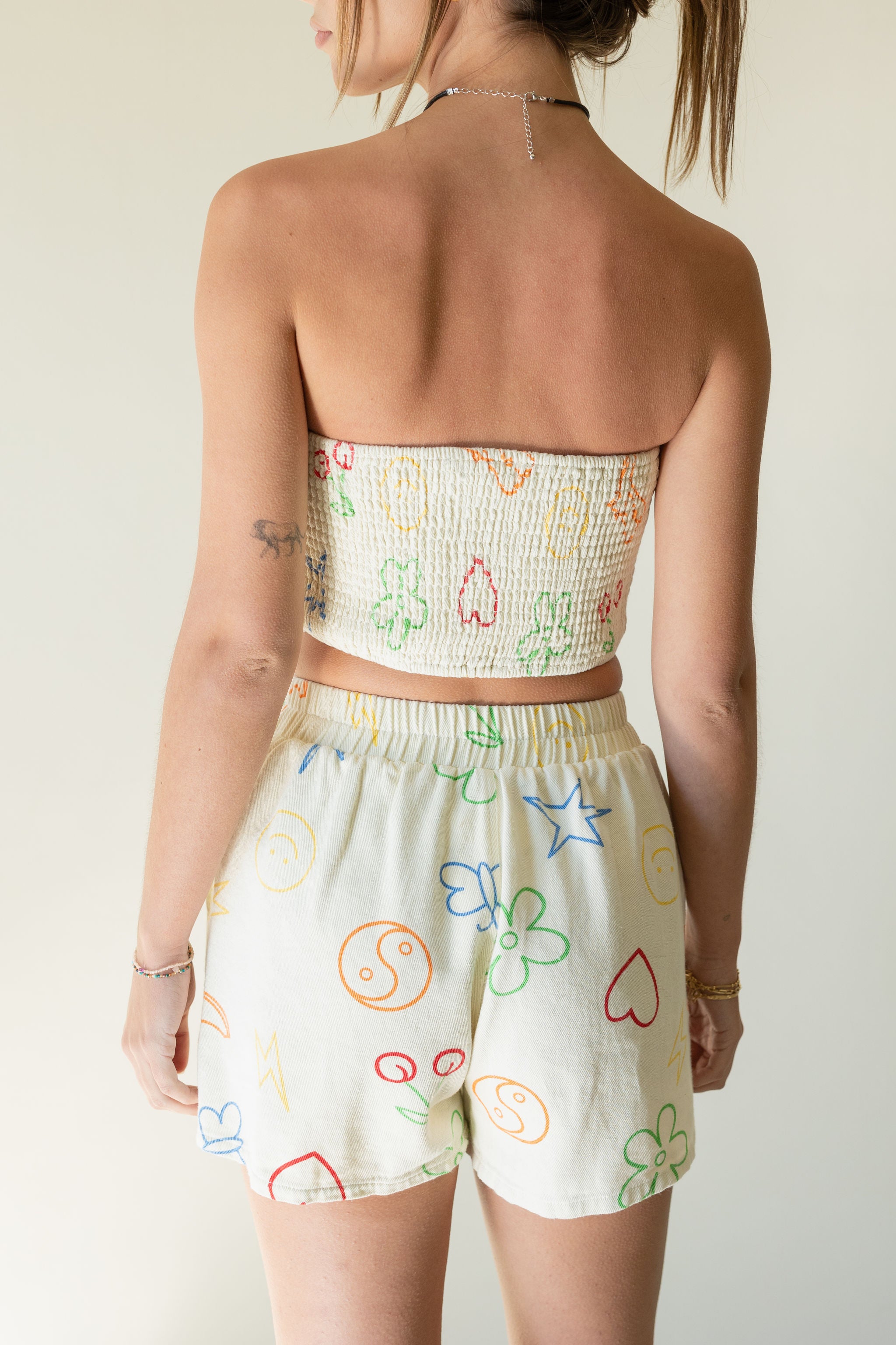 Missed Me Printed Strapless Top