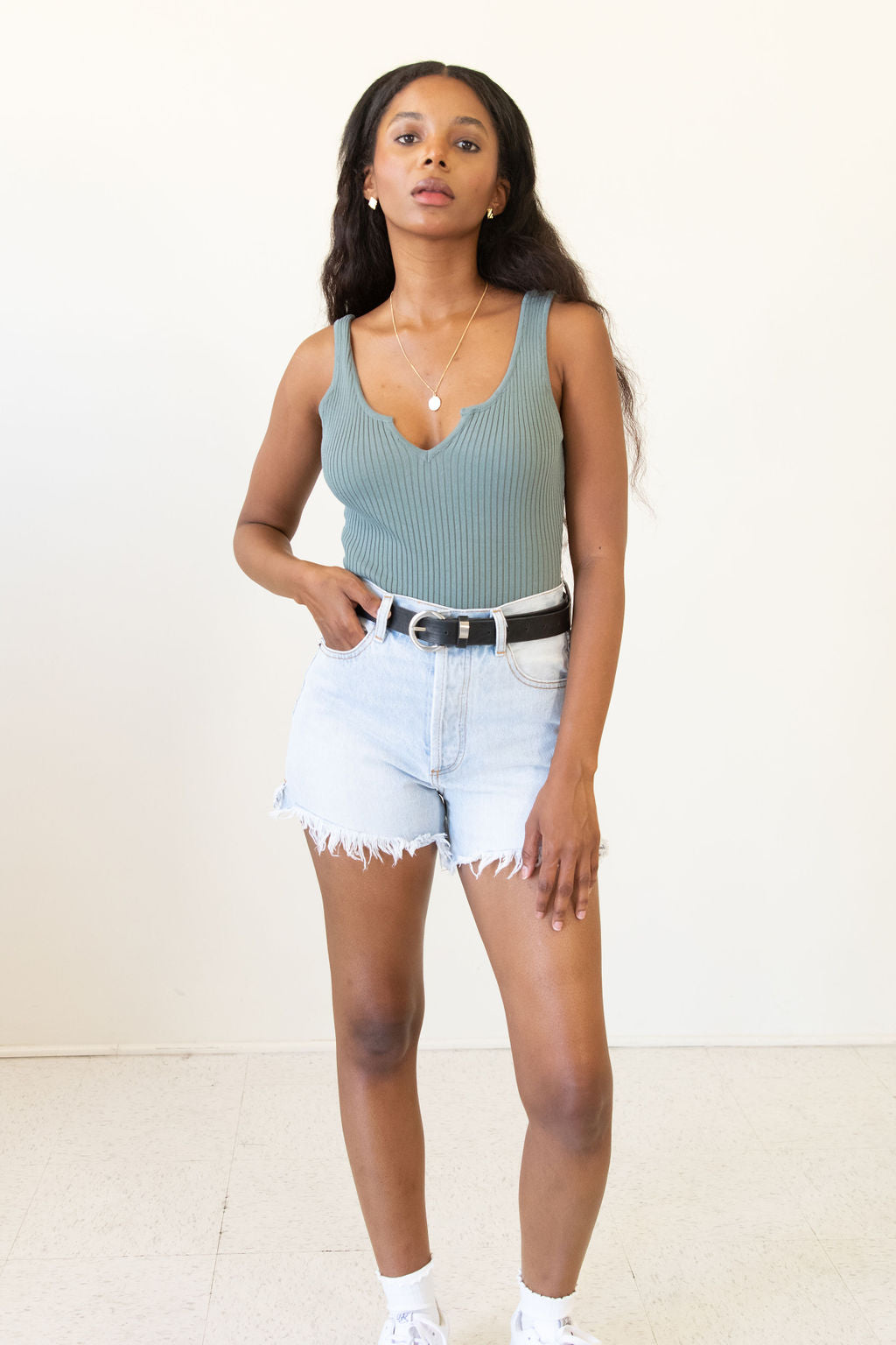 Miss Me Distressed Denim Shorts by For Good