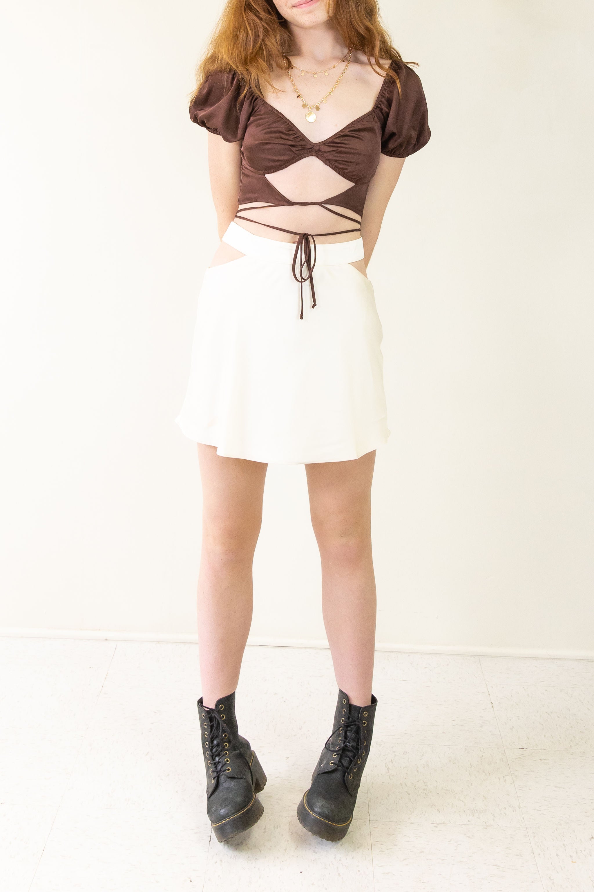 My Hometown Satin Mini Skirt
