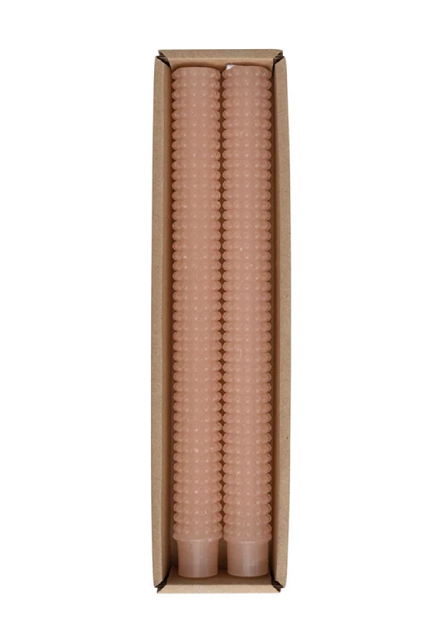 Unscented Hobnail Taper Candles- Pink