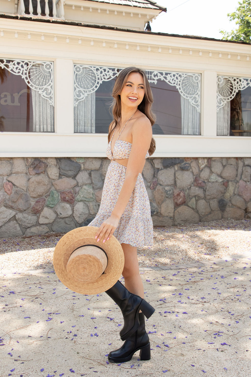 Take Away Floral Halter Dress