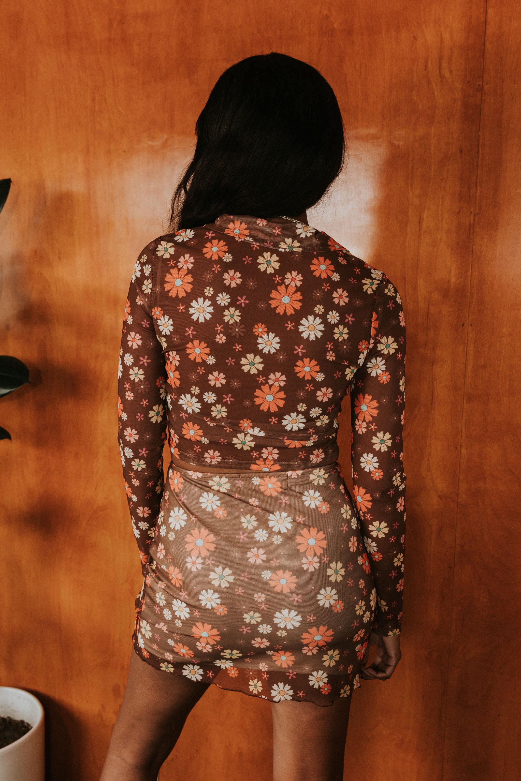 All Day Sheer Floral Mini Skirt