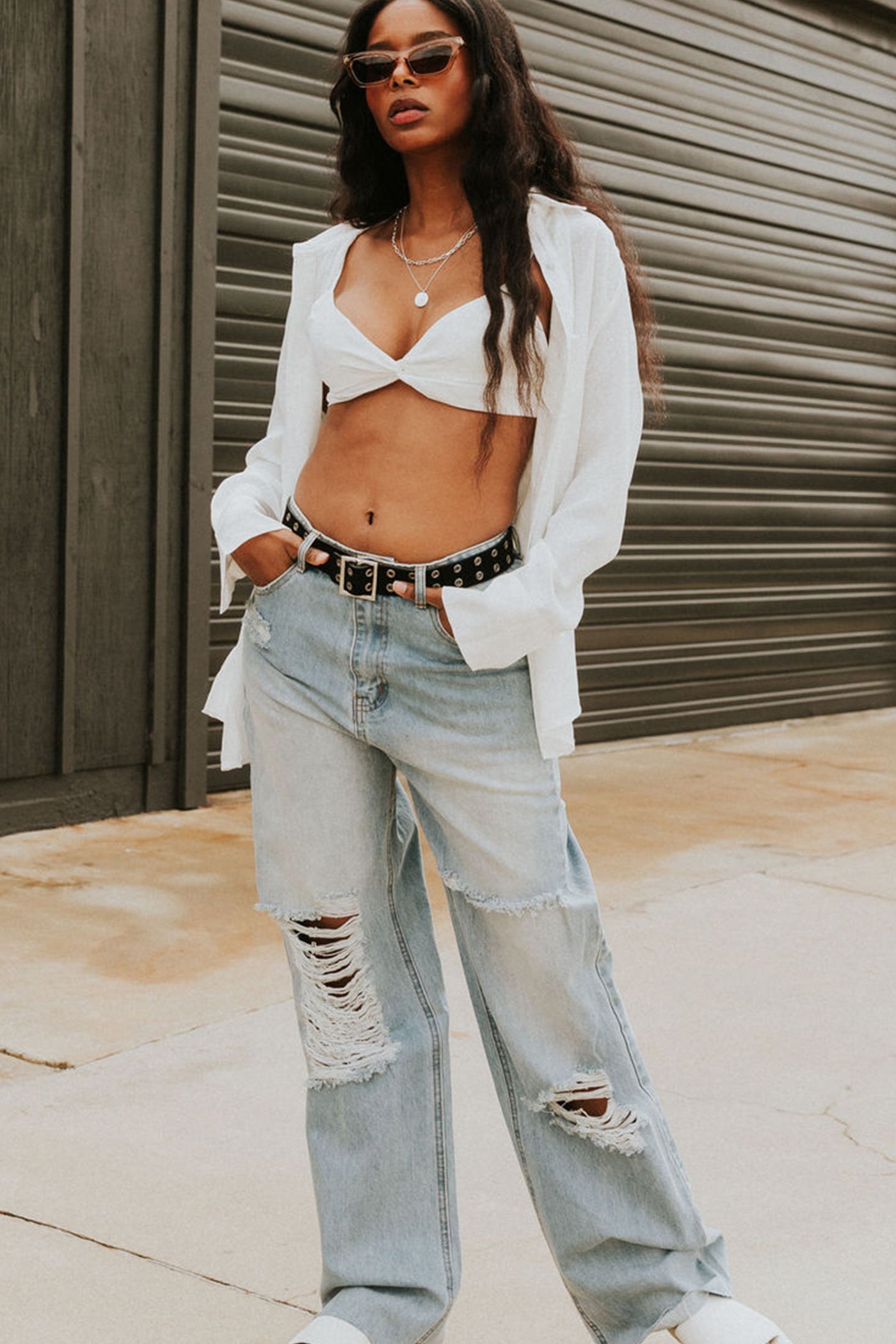 Never Impressed High Rise Distressed Jeans