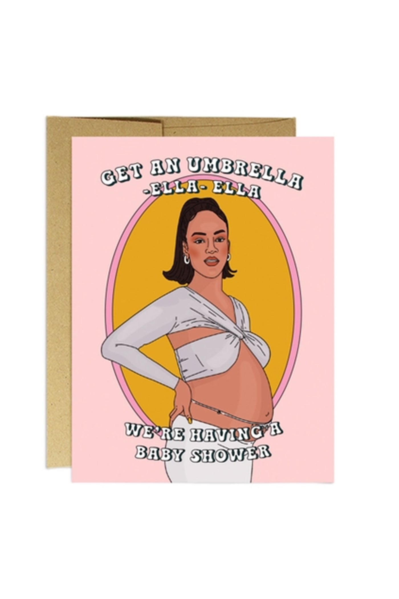 Umbrella Baby Shower Greeting Card by Party Mountain Paper Co.