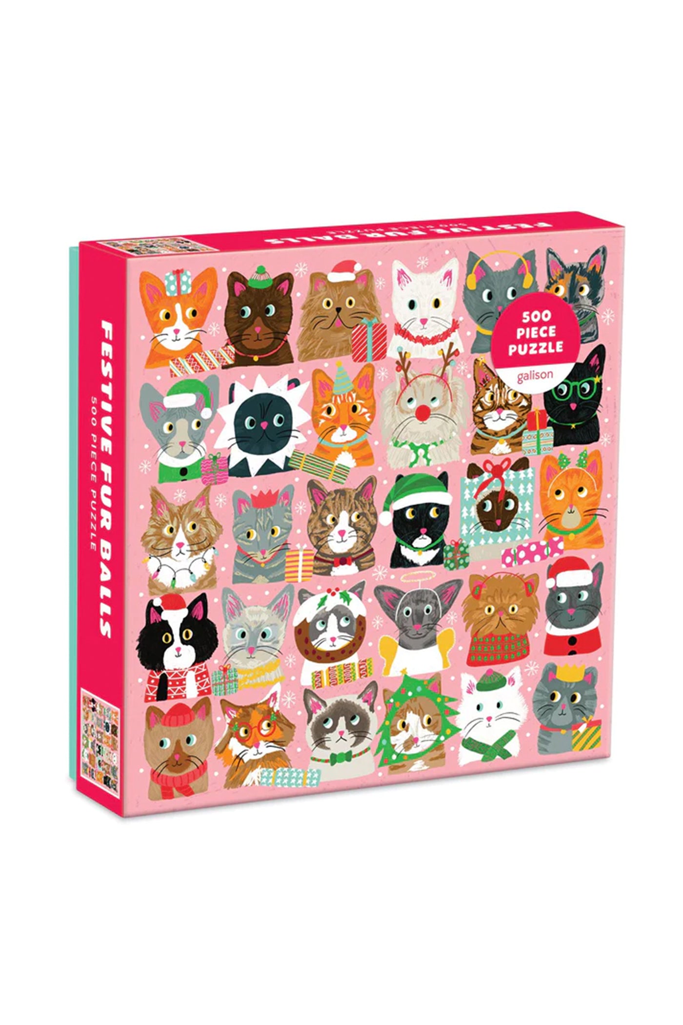 Festive Furballs 500 Piece Jigsaw Puzzle