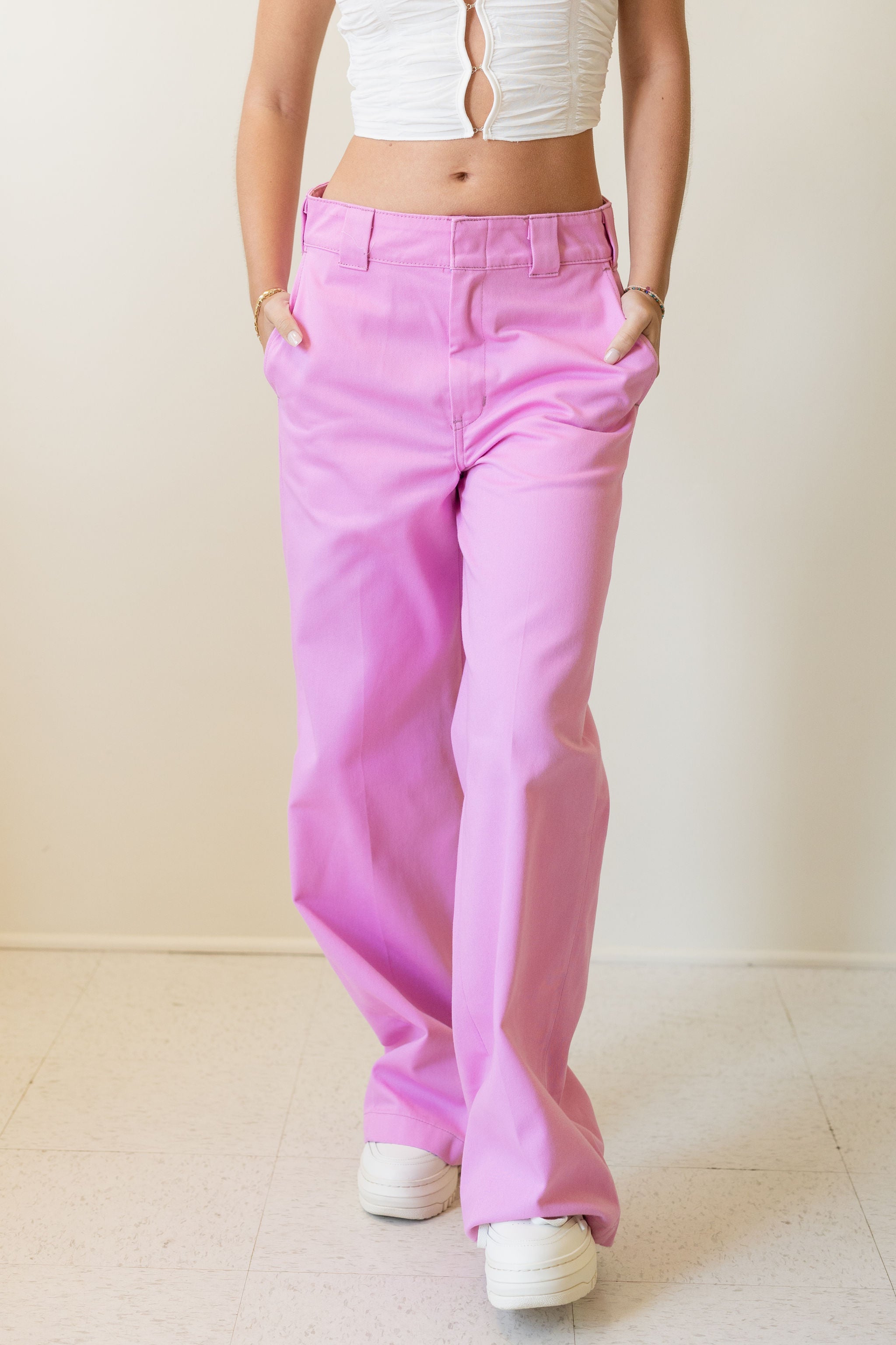 Dickies Workwear Wide Leg Pant in Pink