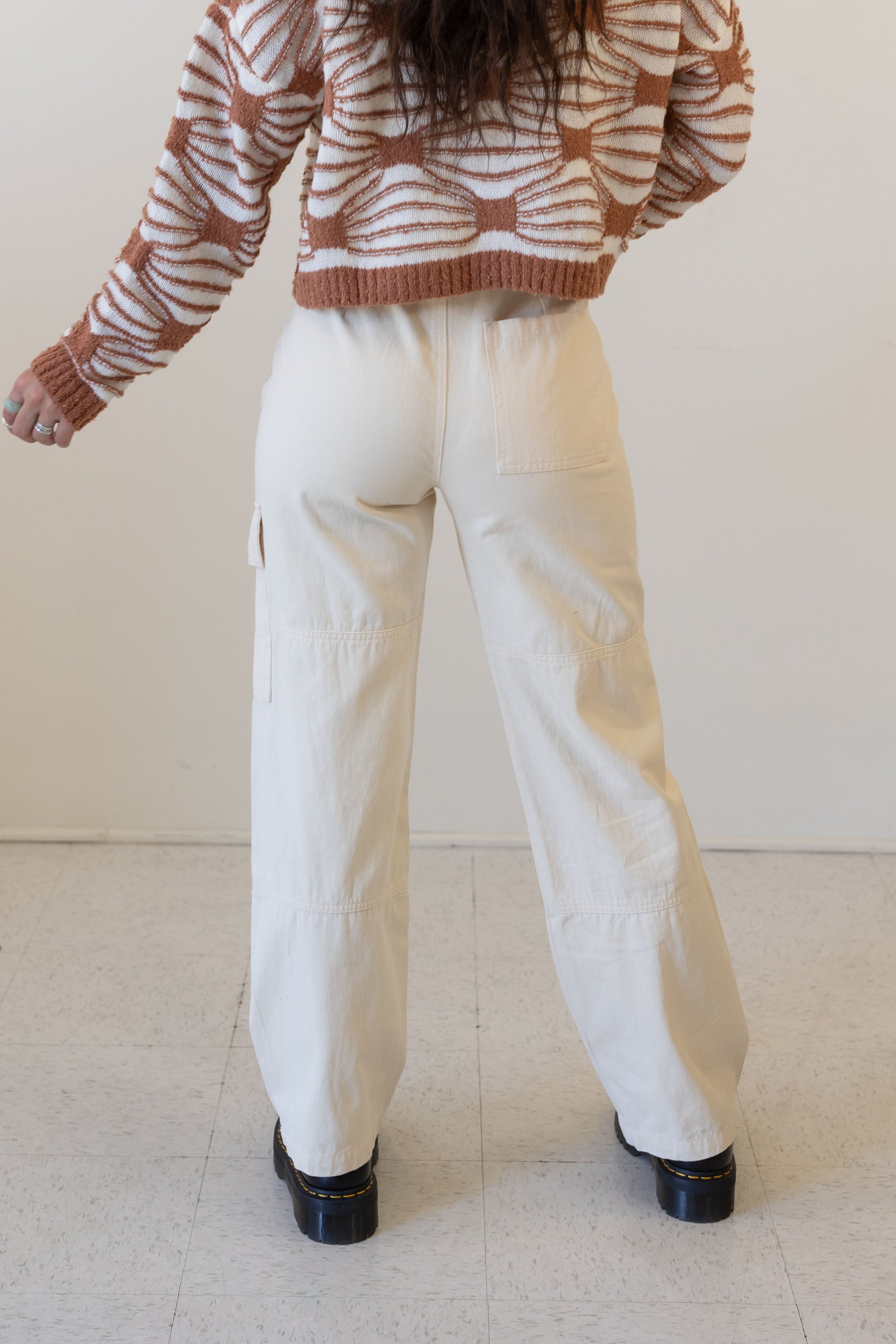 Cream Cargo Jeans