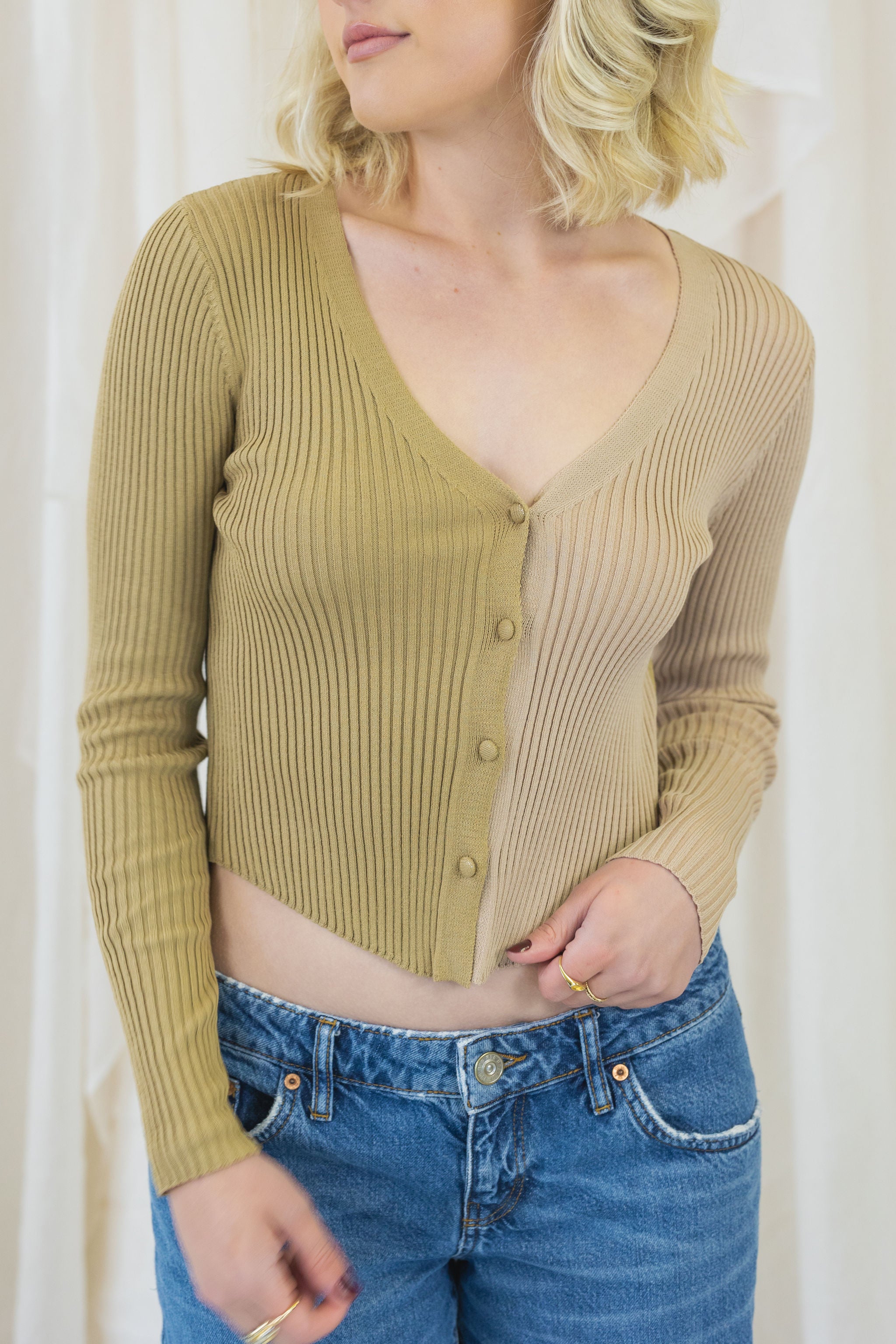 Accompany Me Color Block Knit Cardigan