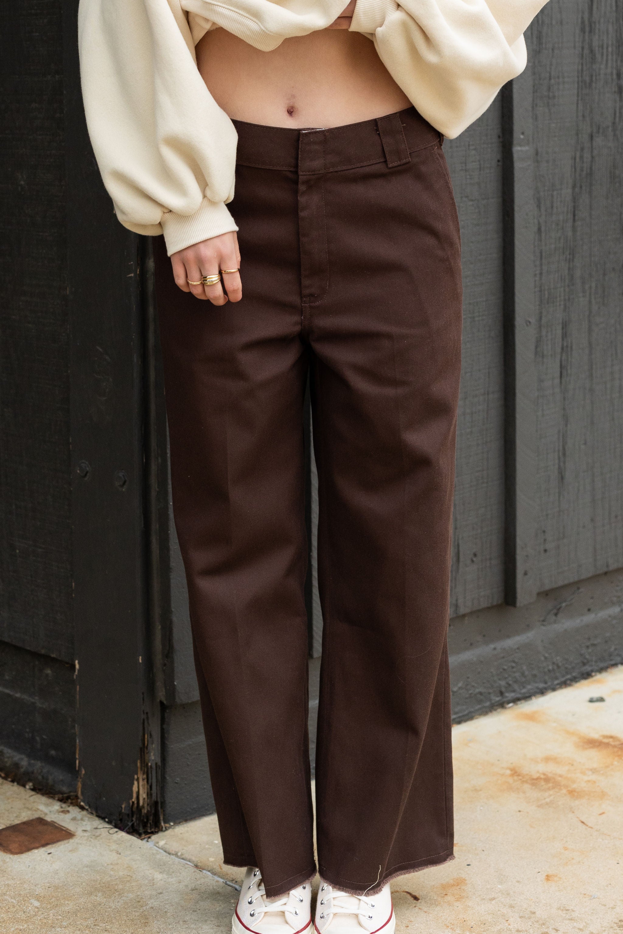 Brown Dickies Twill Crop Pants