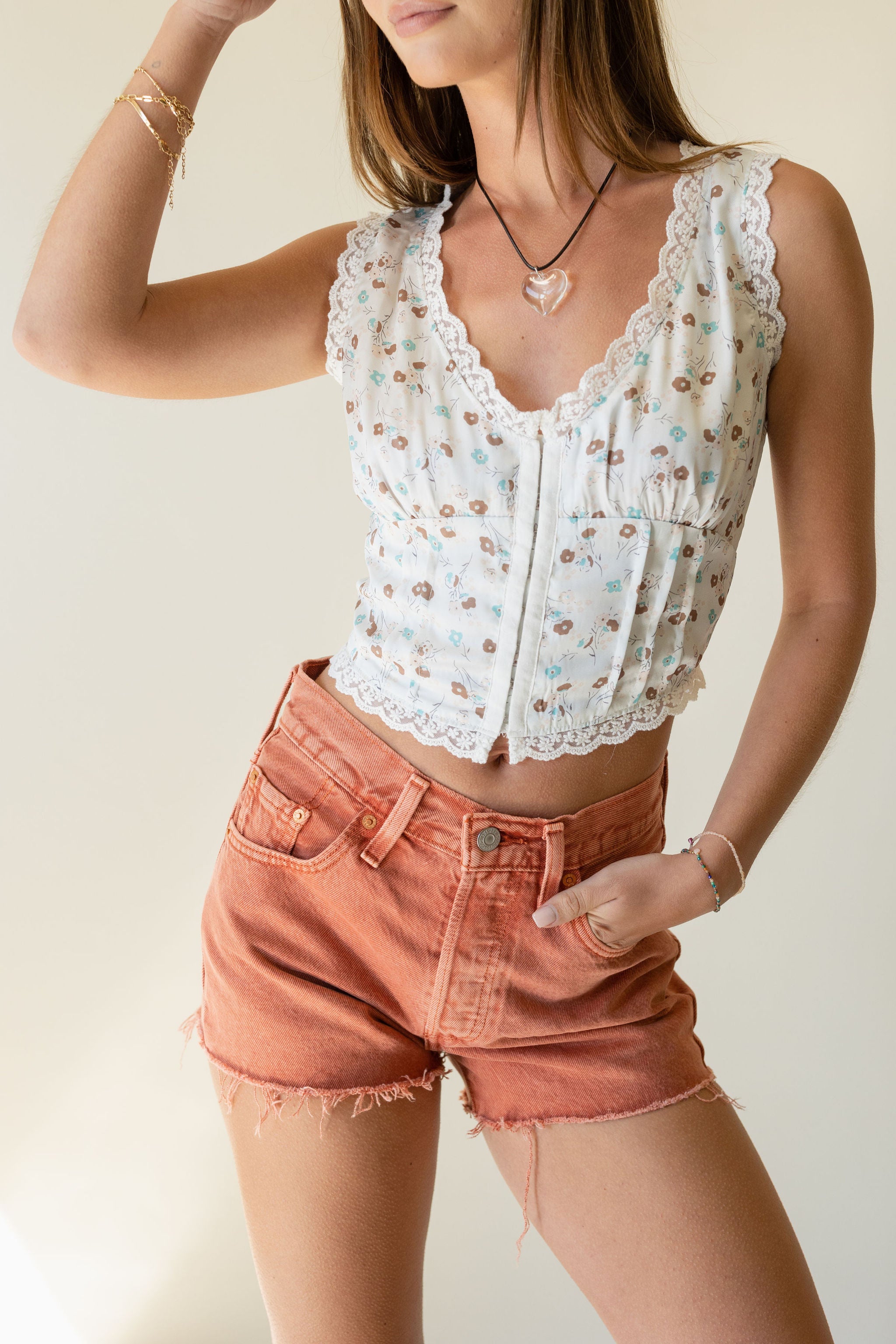Always Dreaming Floral Sleeveless Crop Top