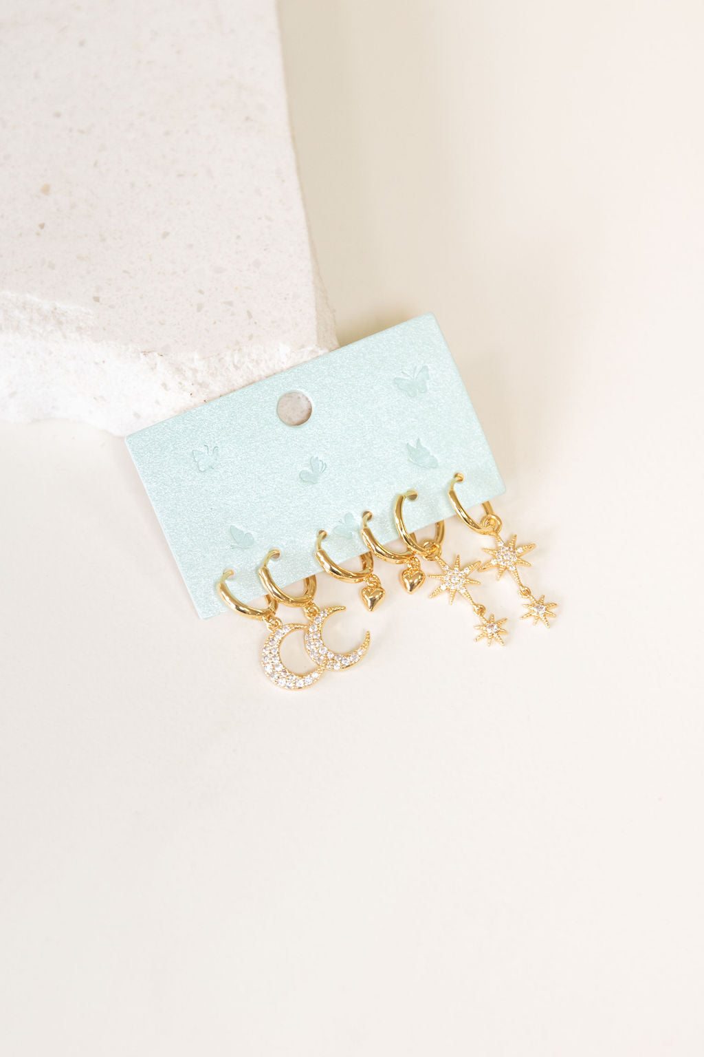 Moon &amp; Stars Earring Set