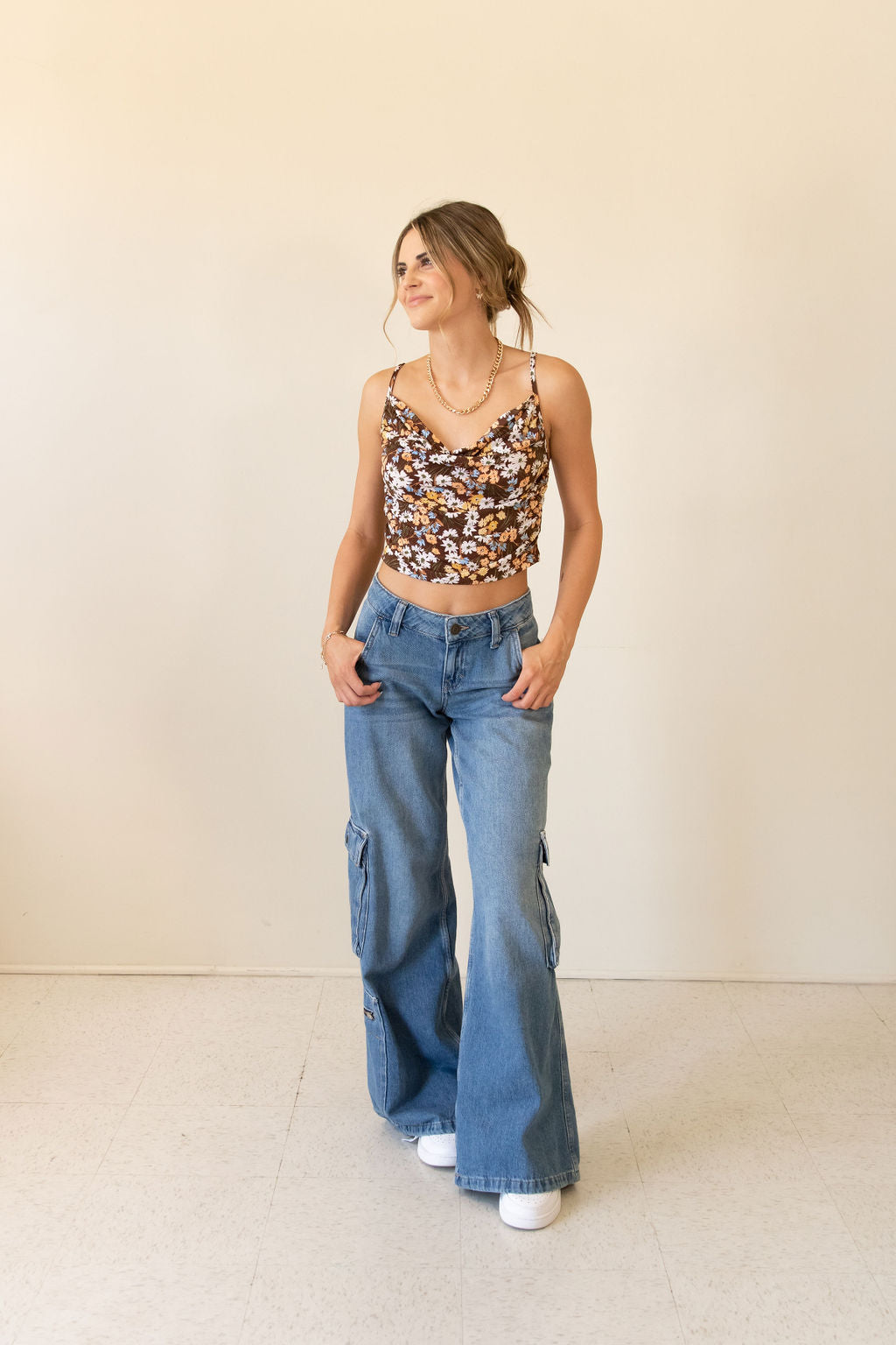 The Edge Floral Cropped Cami Top