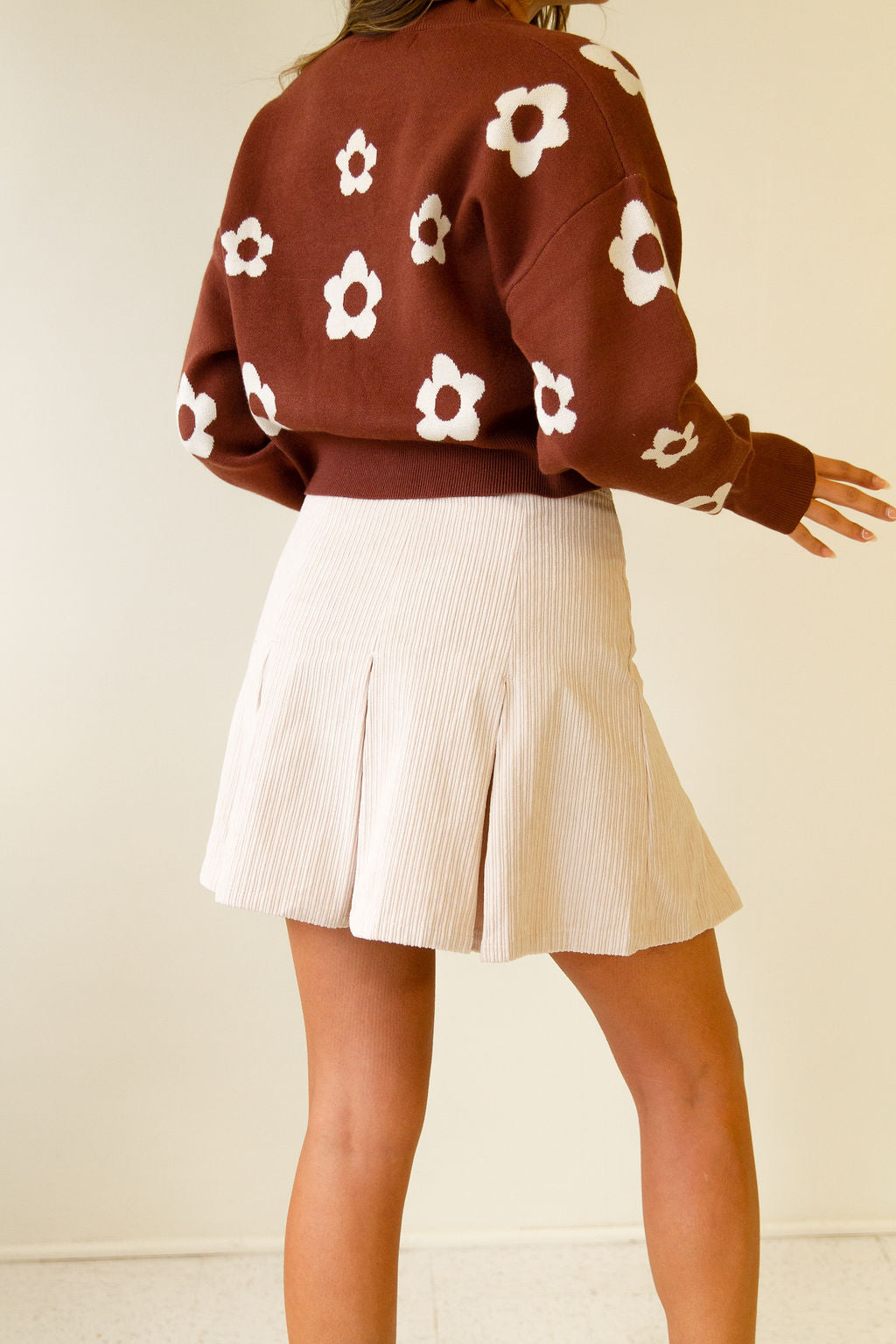 Can't Stop Corduroy Pleated Mini Skirt