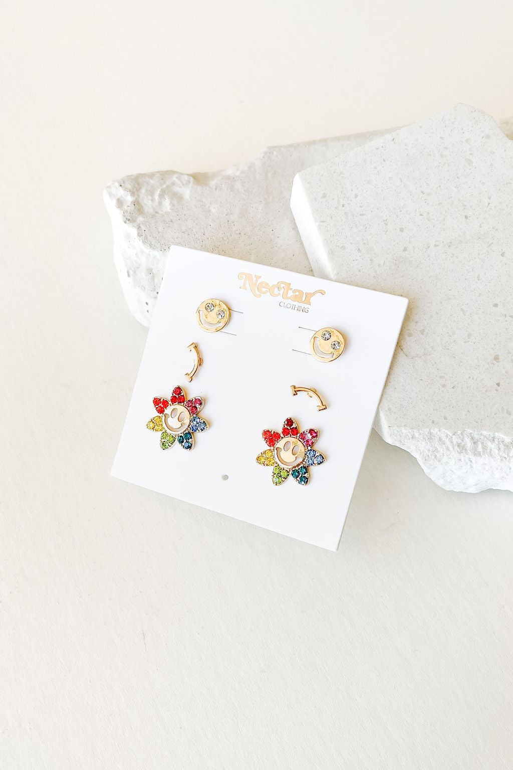 Smiley Face Earring Set