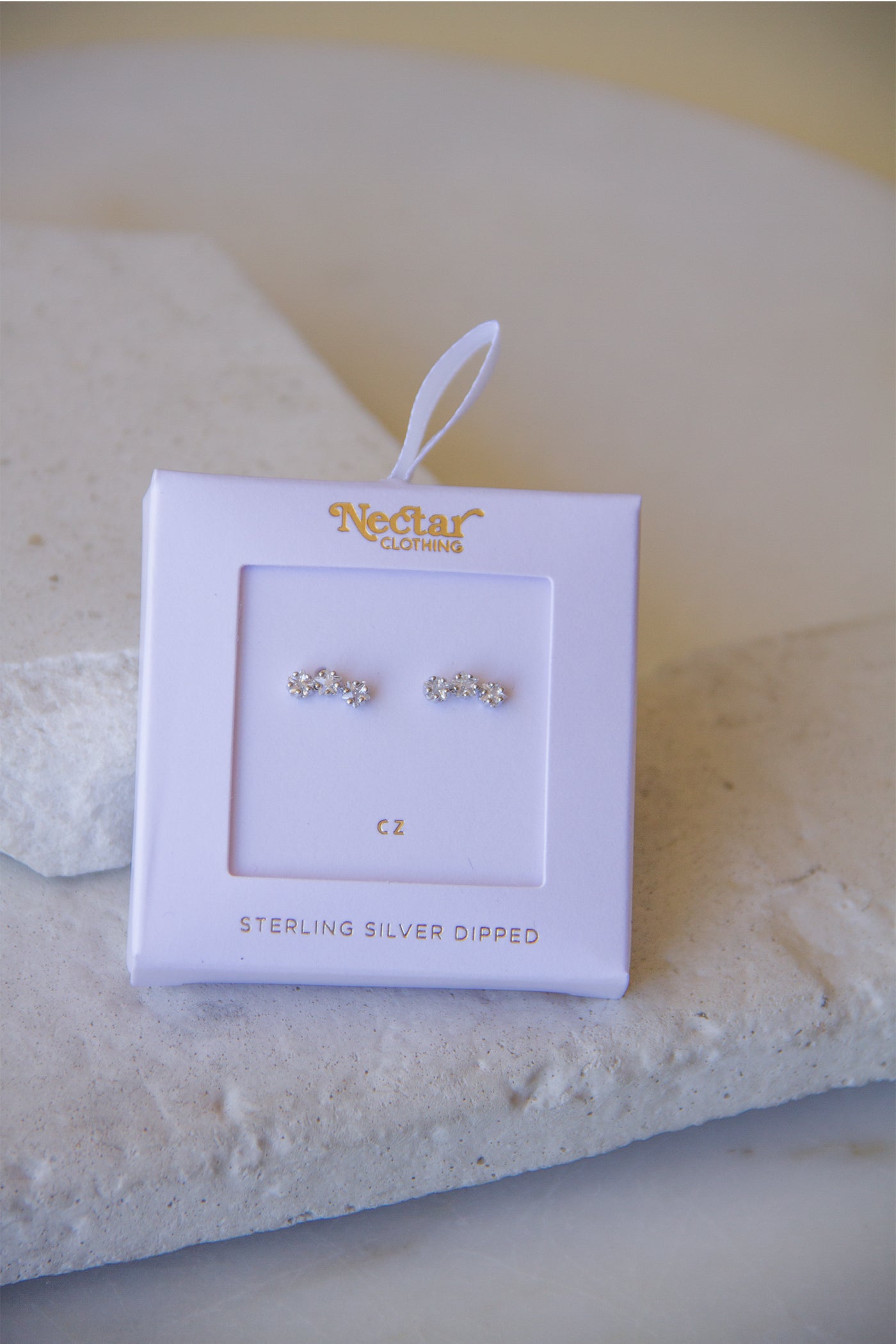 Triple Jewel Stud Earrings