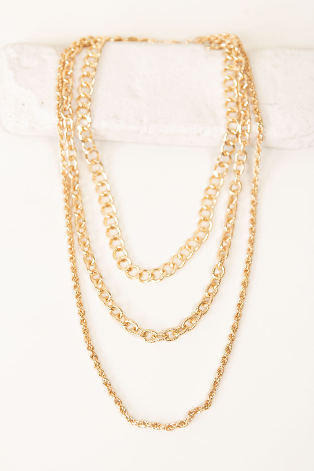 gold layered chain necklace