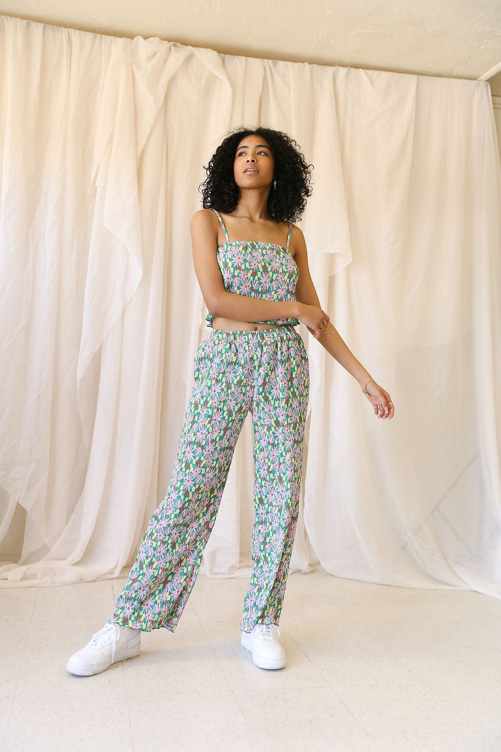Be Bright Floral Ribbed Pants