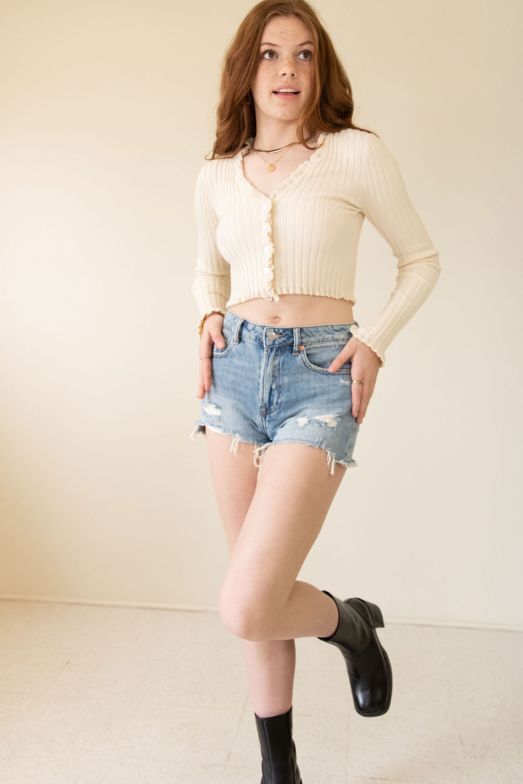 Live Today Distressed Denim Shorts