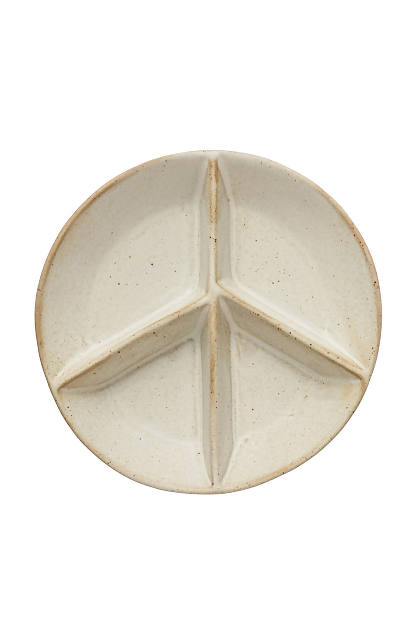 Stoneware Peace Sign Divided Dish