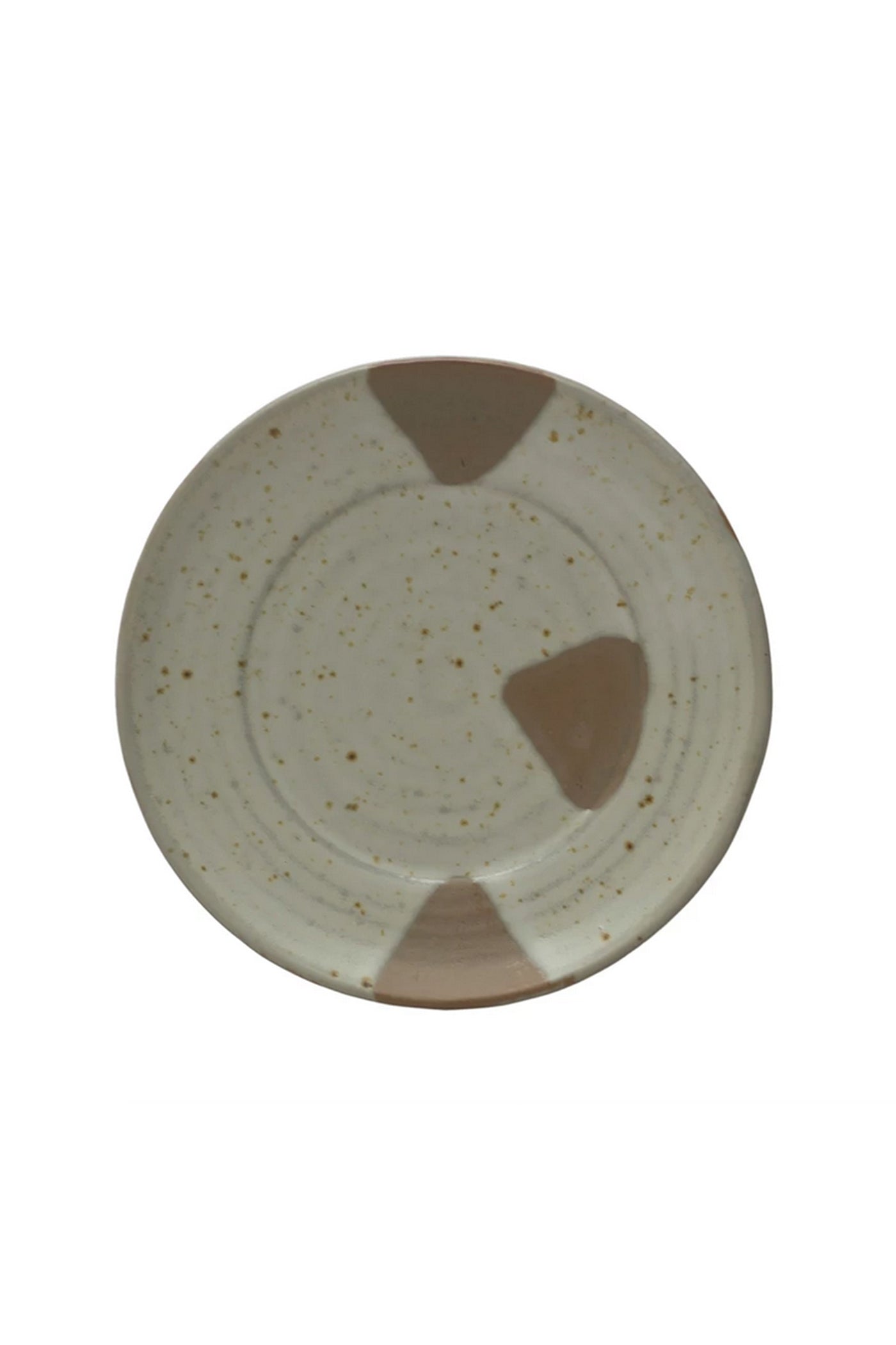 Geometric Patterned Stoneware Plate