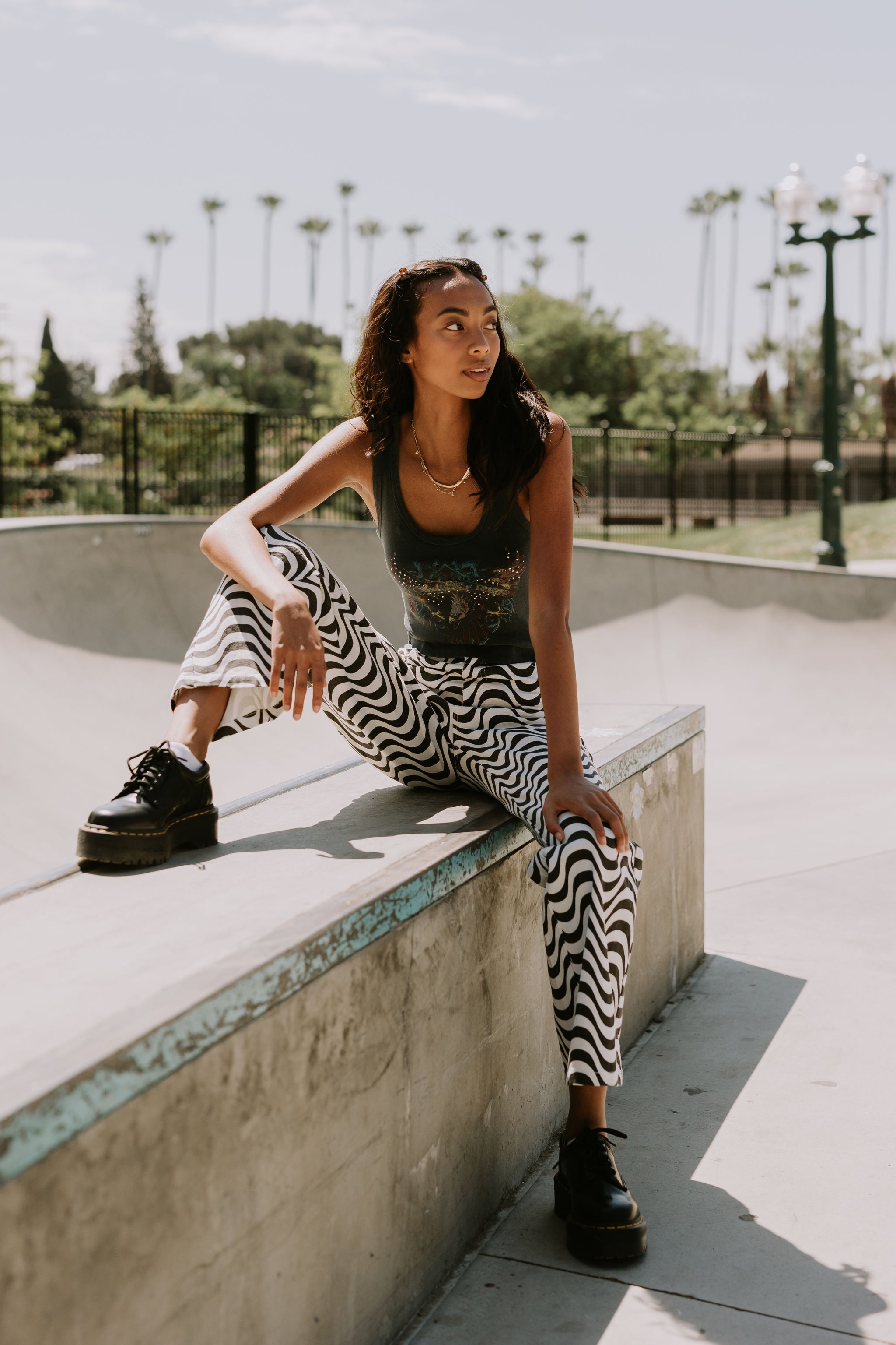 Should've Known Wave Print Pants
