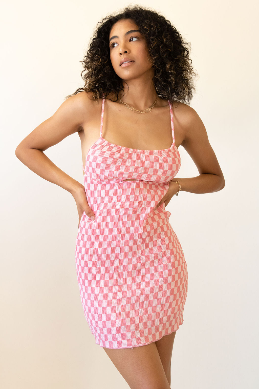Patience Checkered Cami Dress