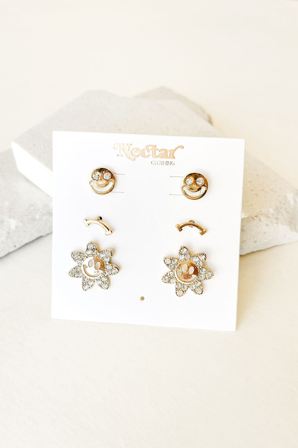 Smiley Face Earring Set