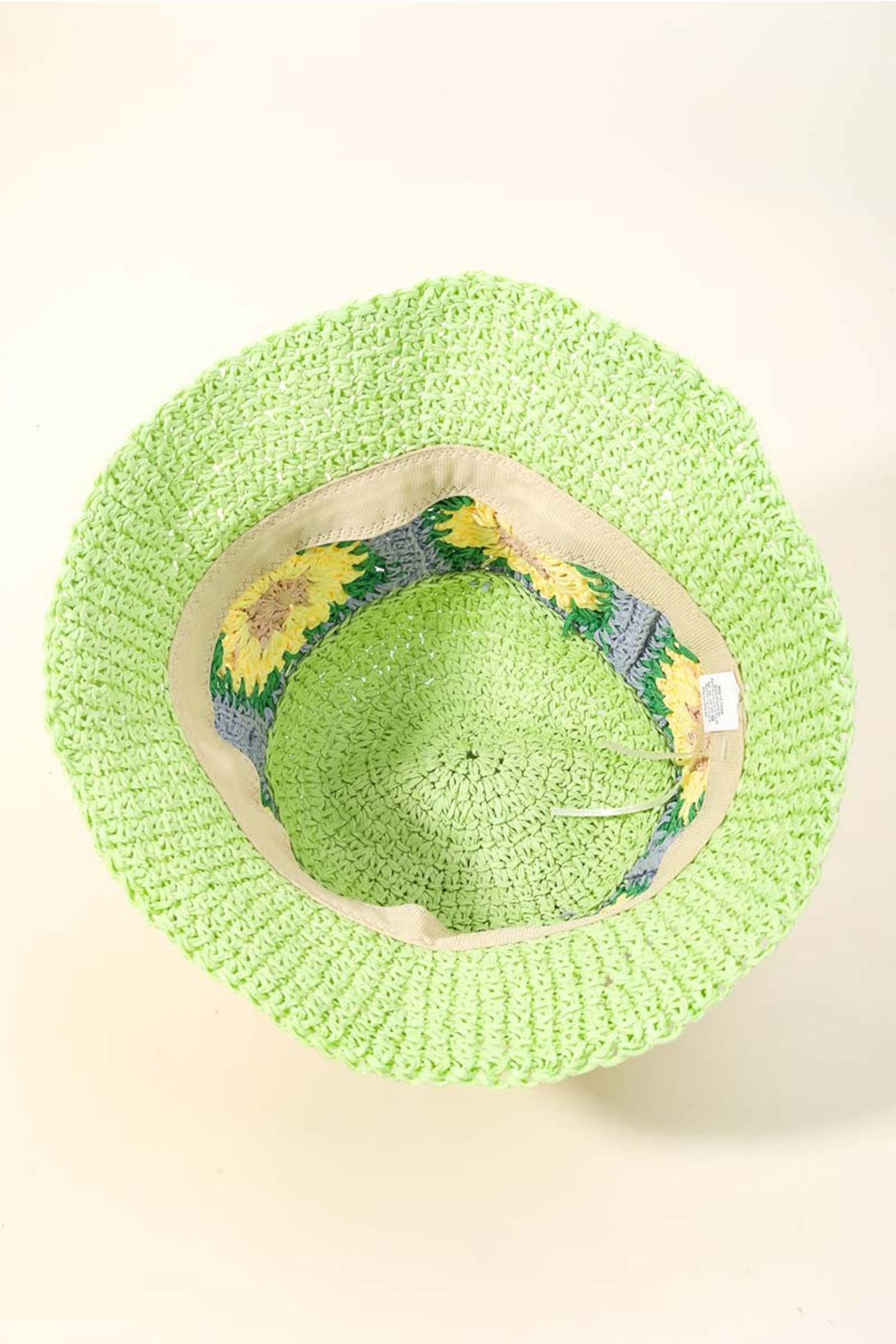 Flower Square Straw Bucket Hat