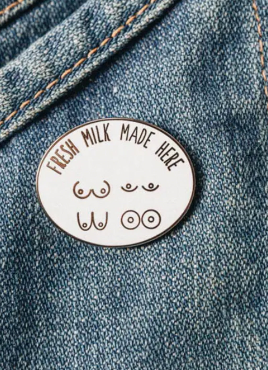 Mother's Milk Here Enamel Pin by The Bee & The Fox