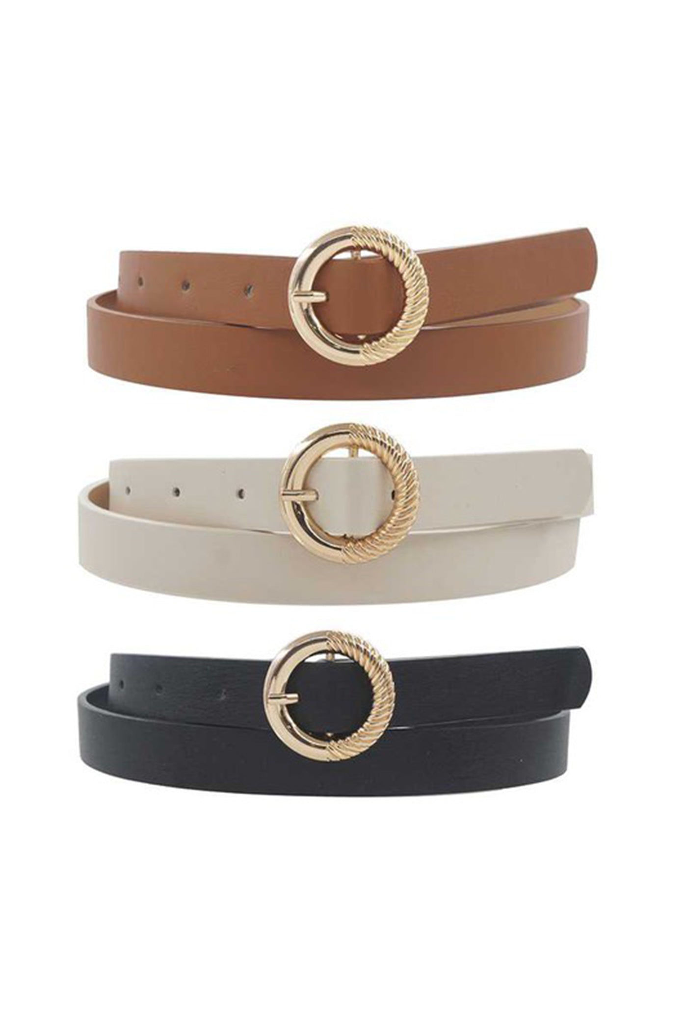 Faux Leather Bucket Belt