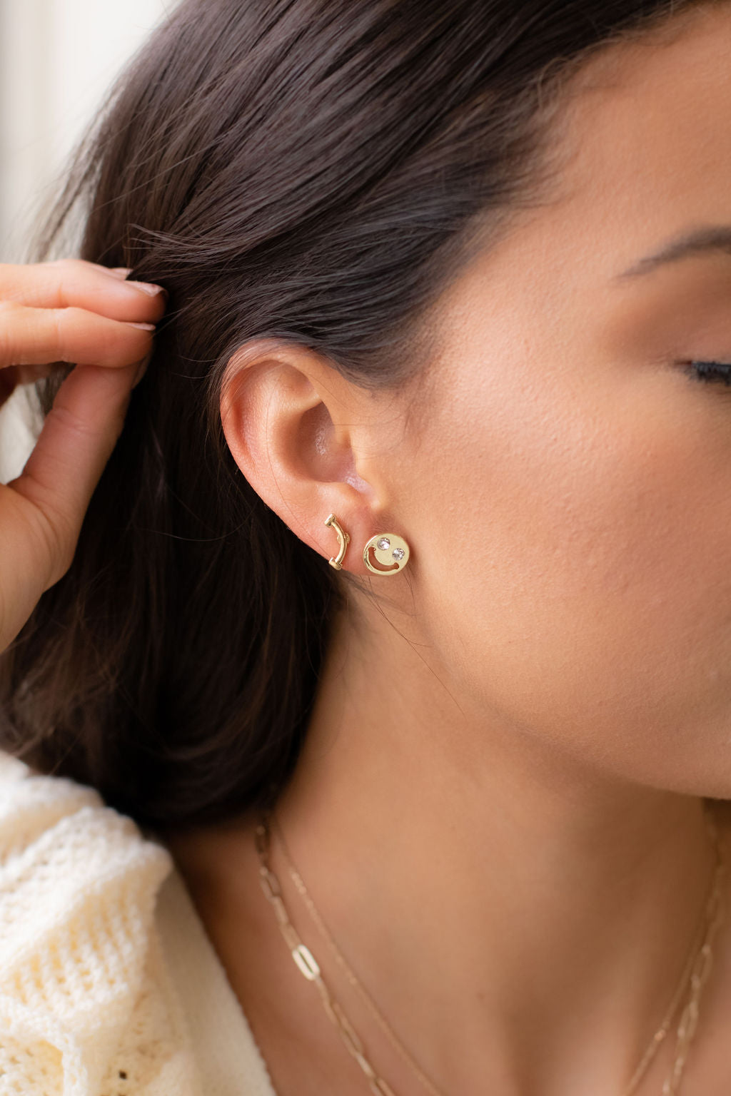 Smiley Face Earring Set