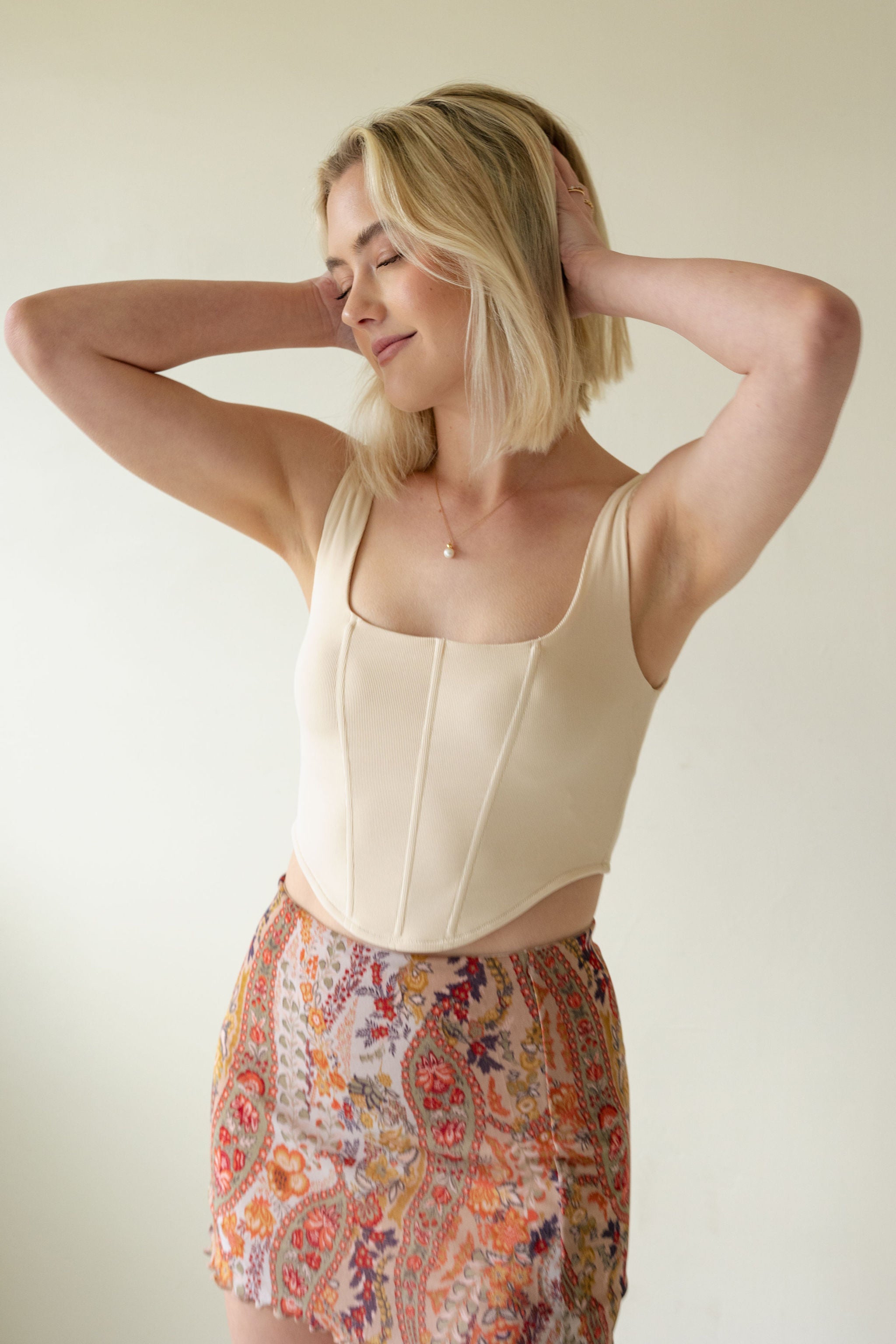 Can't Help Corset Cami Crop Top