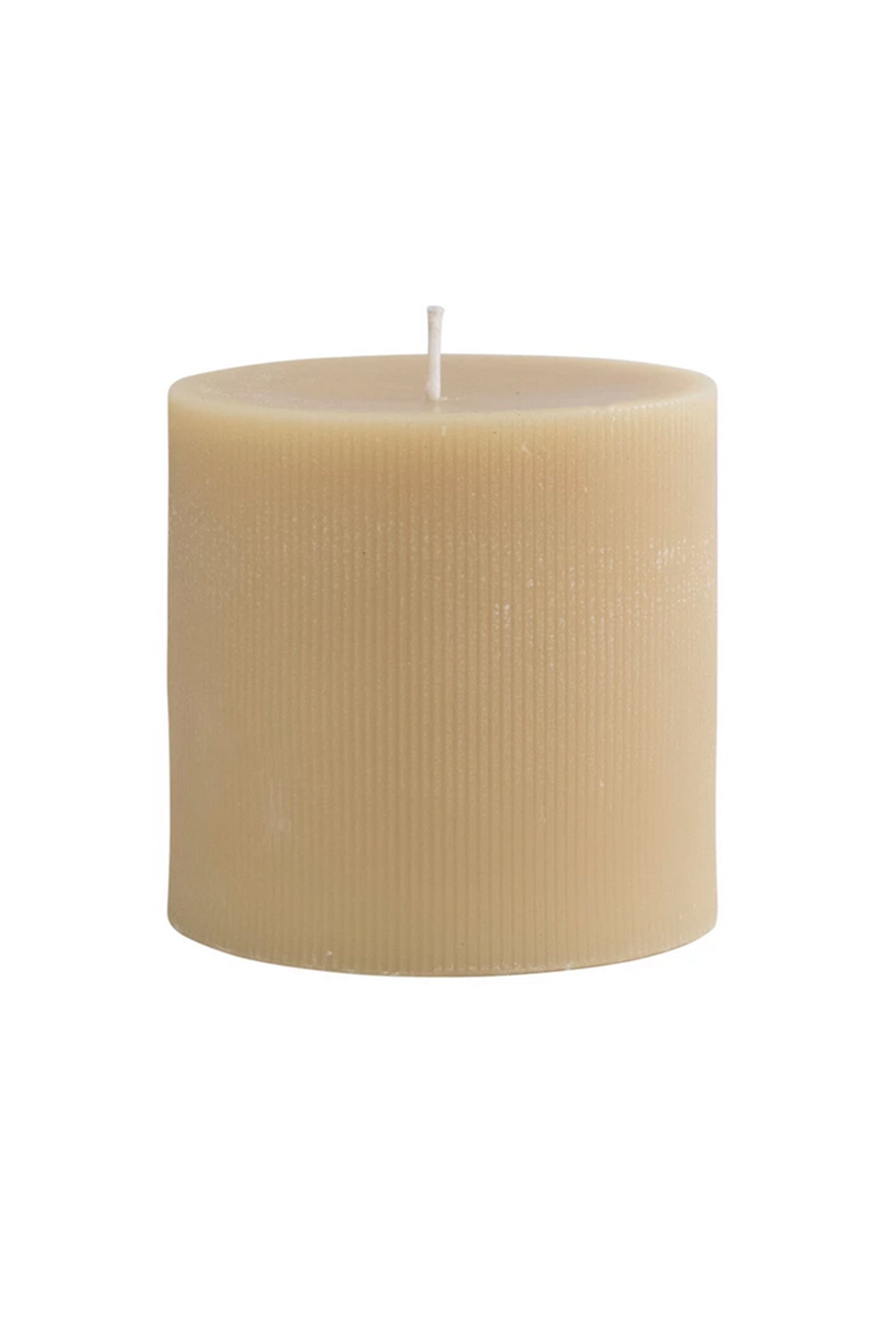 Unscented Pleated Pillar Candle- Cream