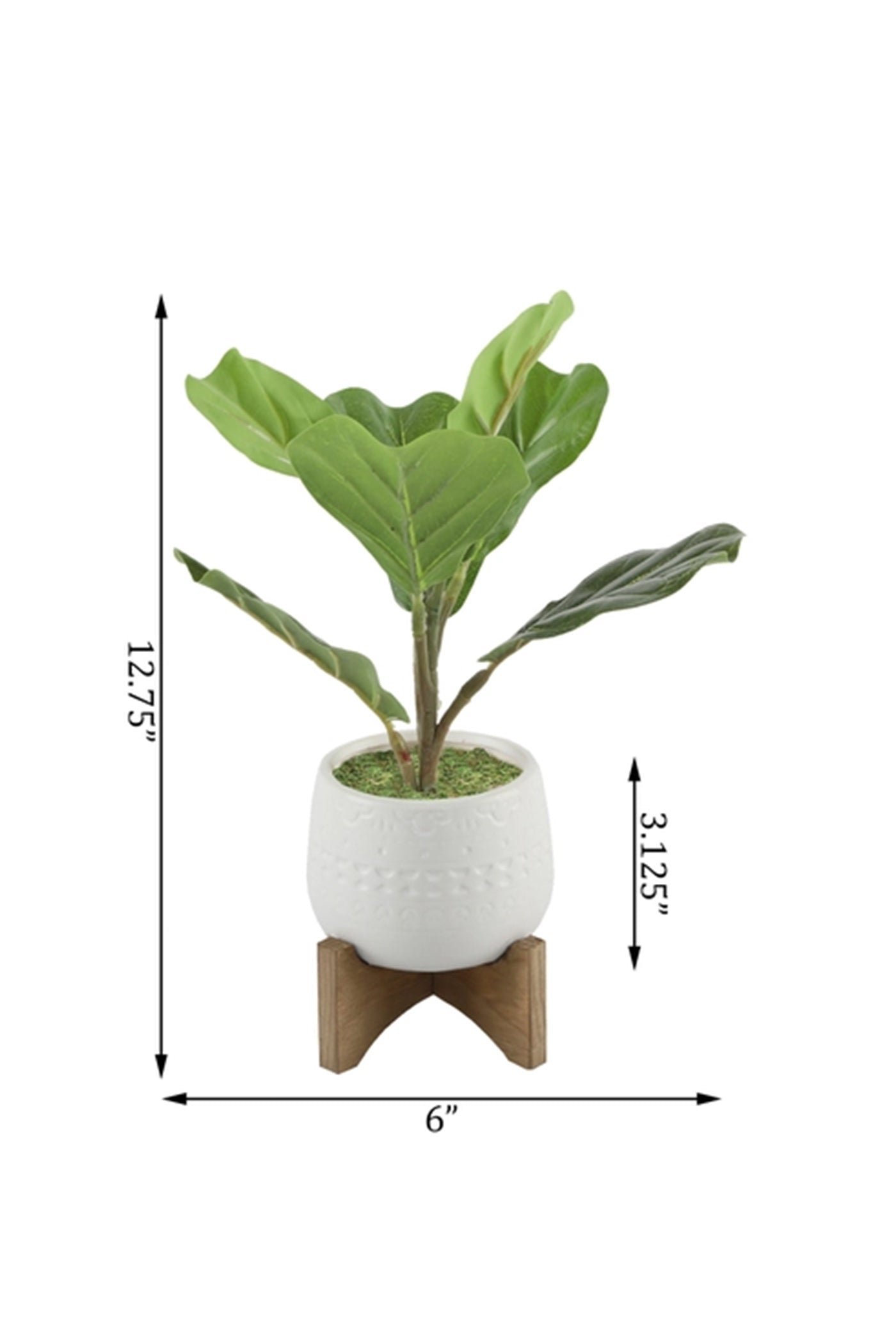 Artificial Fiddle Fig In Ceramic Pot