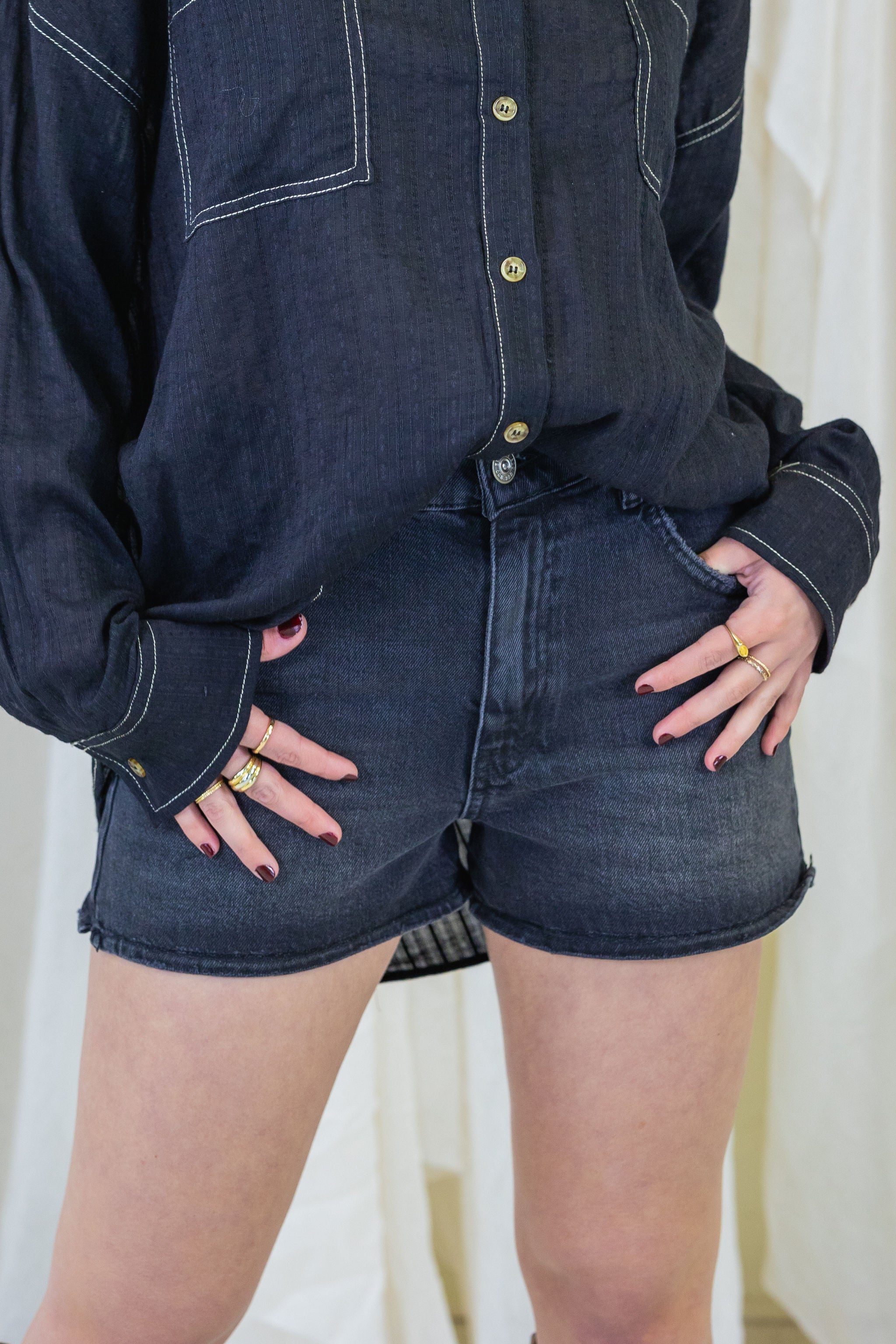 A-Line Denim Stretch Shorts by BDG