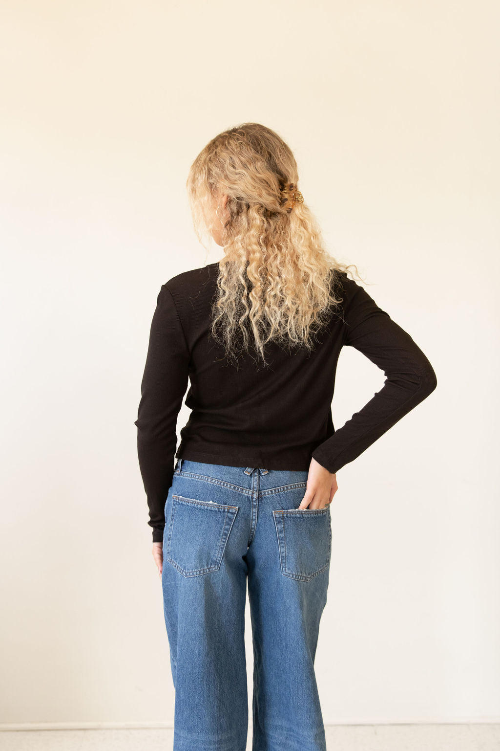 Broken Words Long Sleeve Crop Top