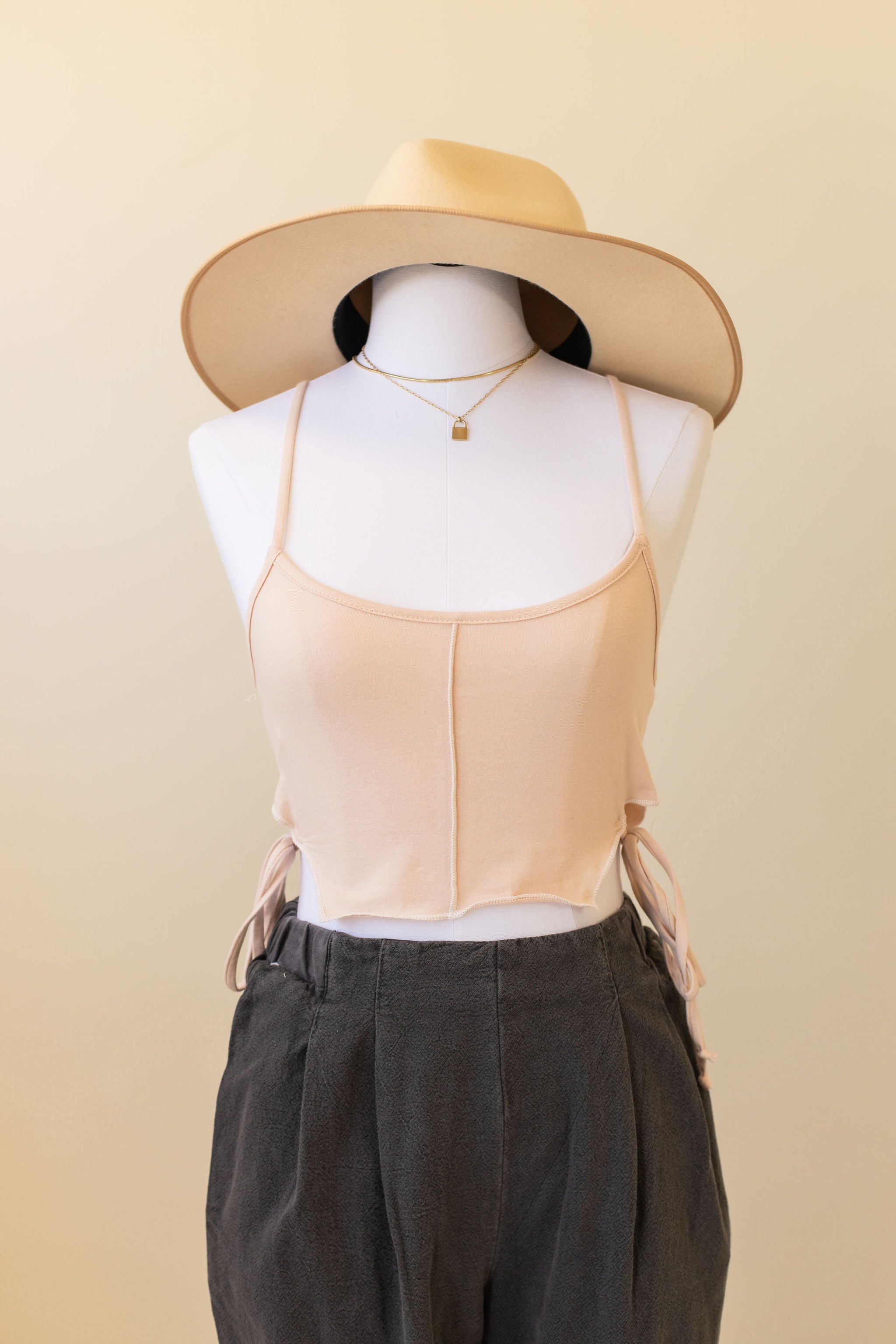 light pink cami crop top