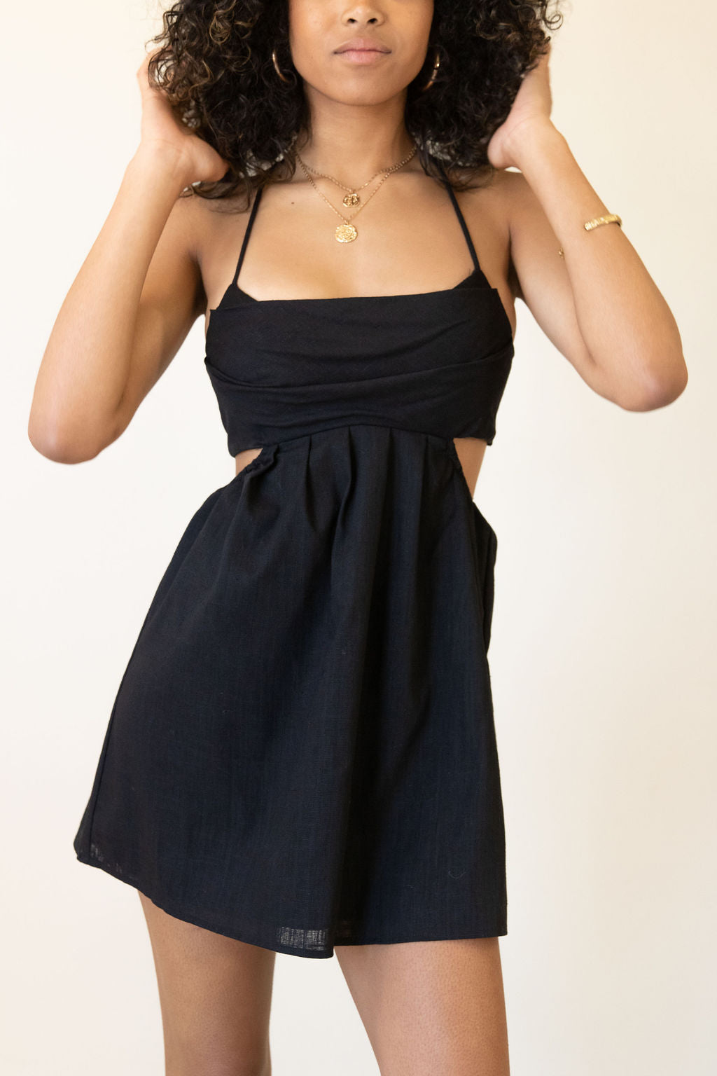 Black Sleeveless Cami Dress
