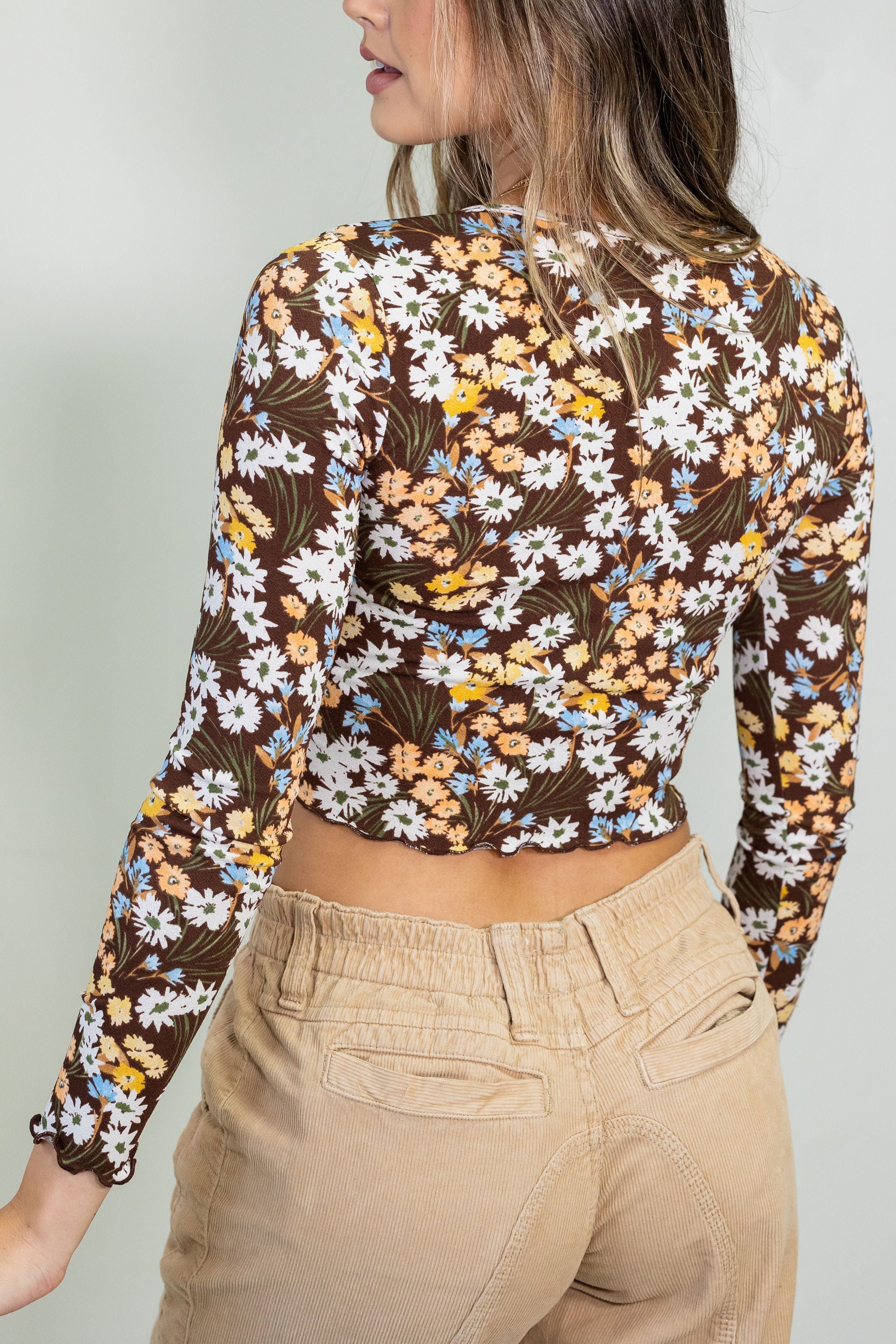 Just Because Long Sleeve Floral Top