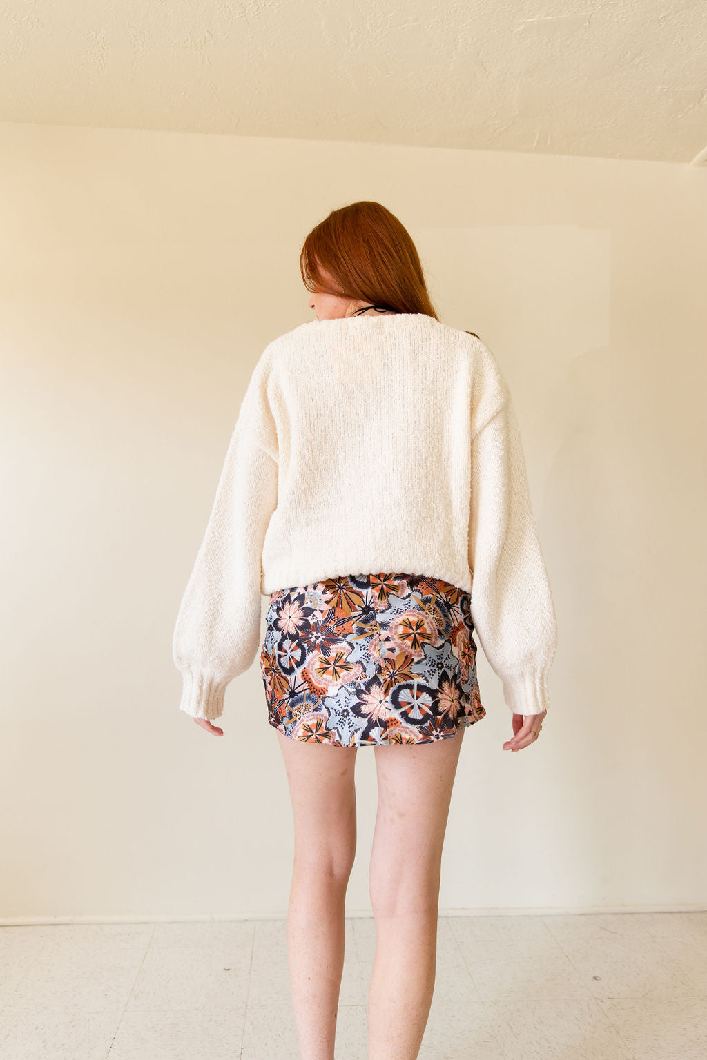 Love Softly Floral Satin Skirt by For Good