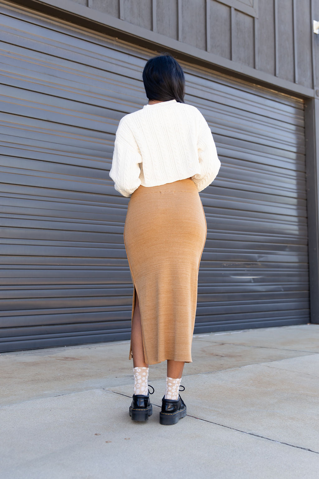 Fast Lane Knit Midi Skirt by For Good
