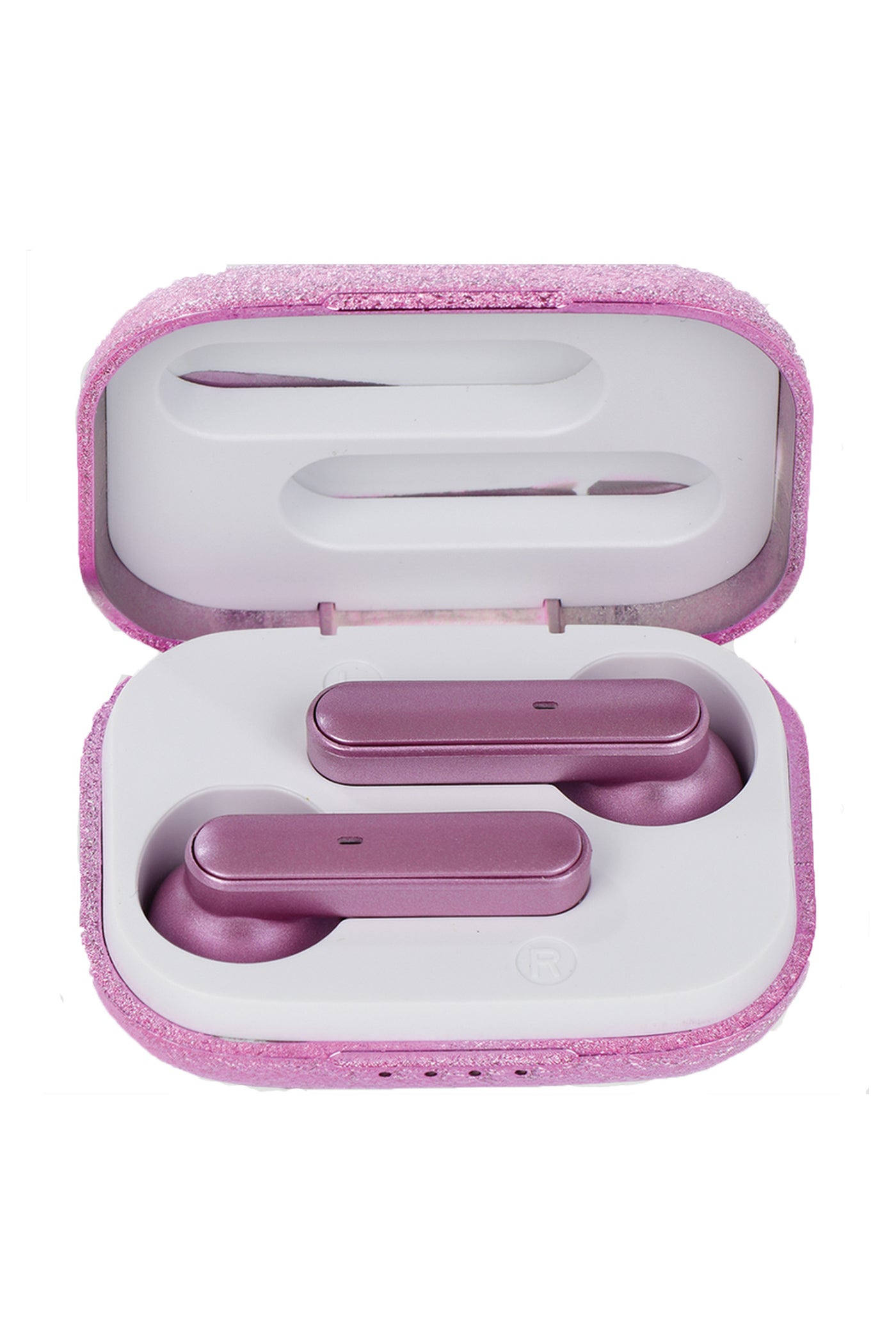 Pink Glitter Compact Earbuds