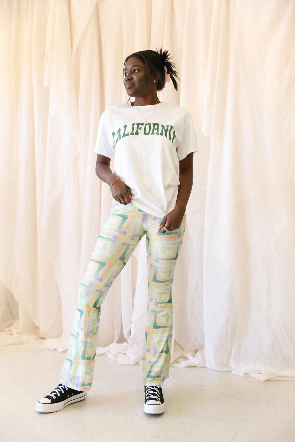 You First Geo Print Flare Pants